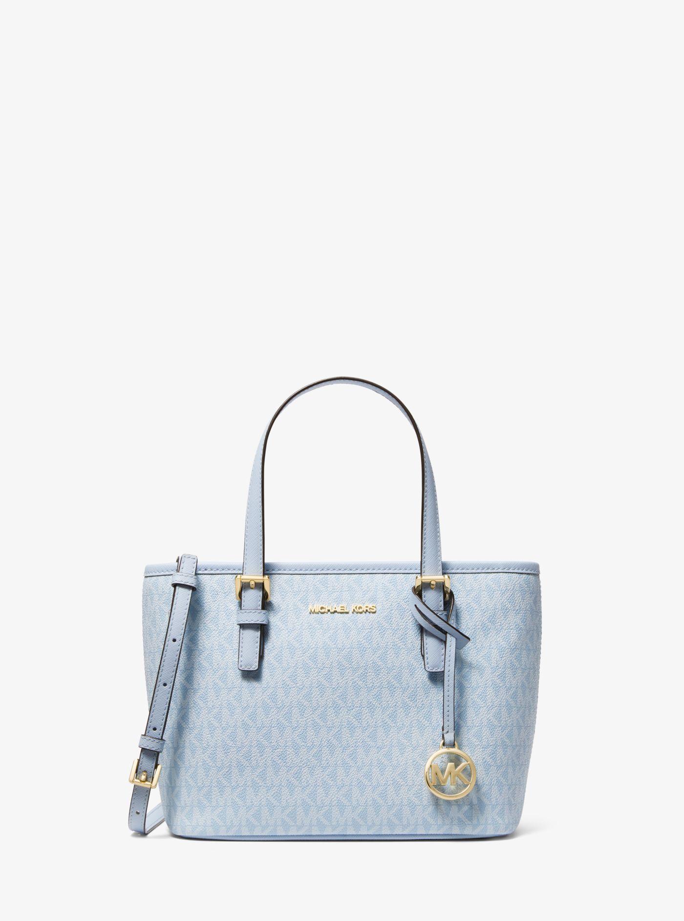 Michael Kors Jet Set Travel Extra-small Logo Top-zip Tote Bag in Blue | Lyst