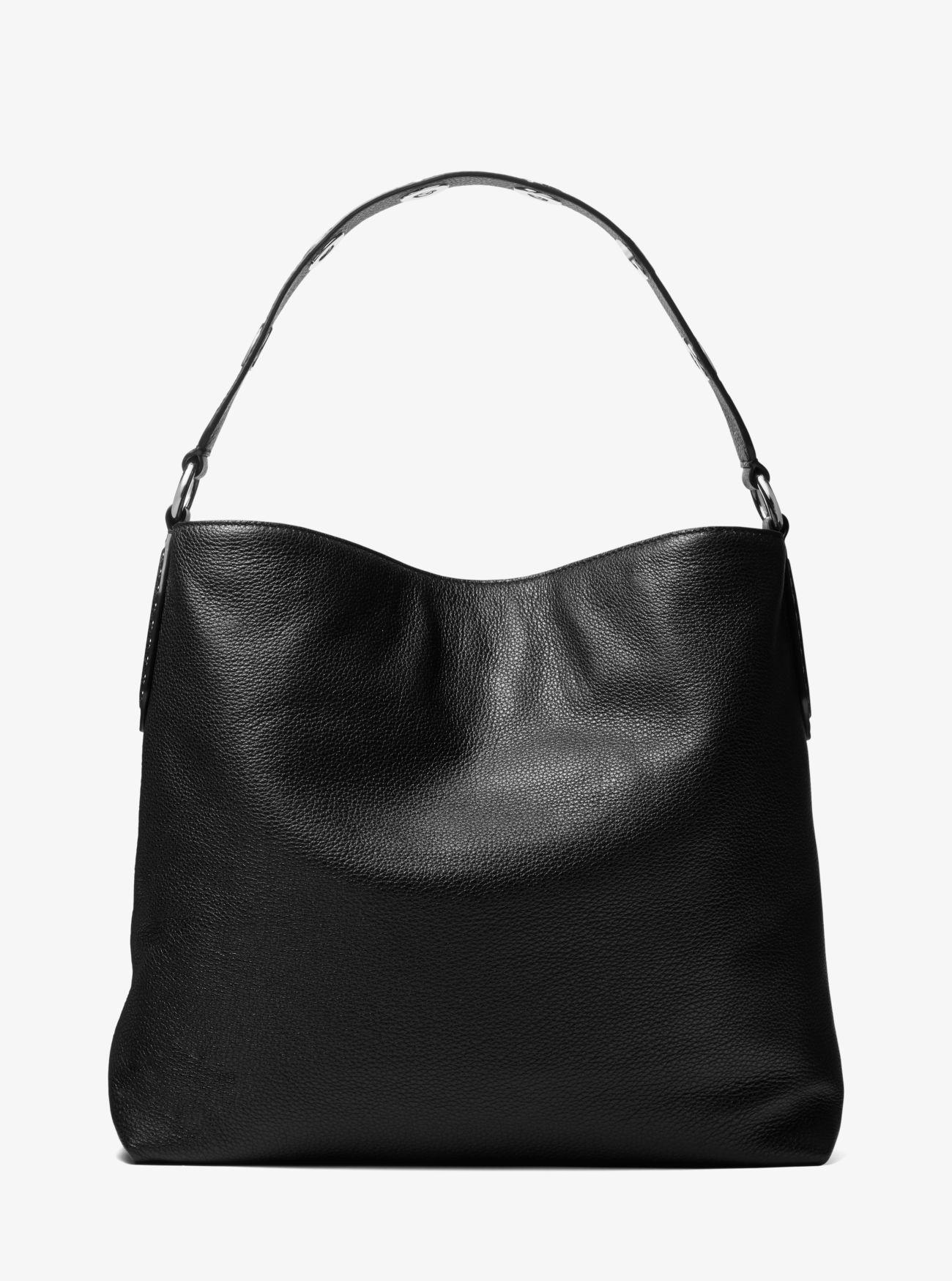 Michael Kors Brooklyn Large Leather Shoulder Bag in Black - Lyst