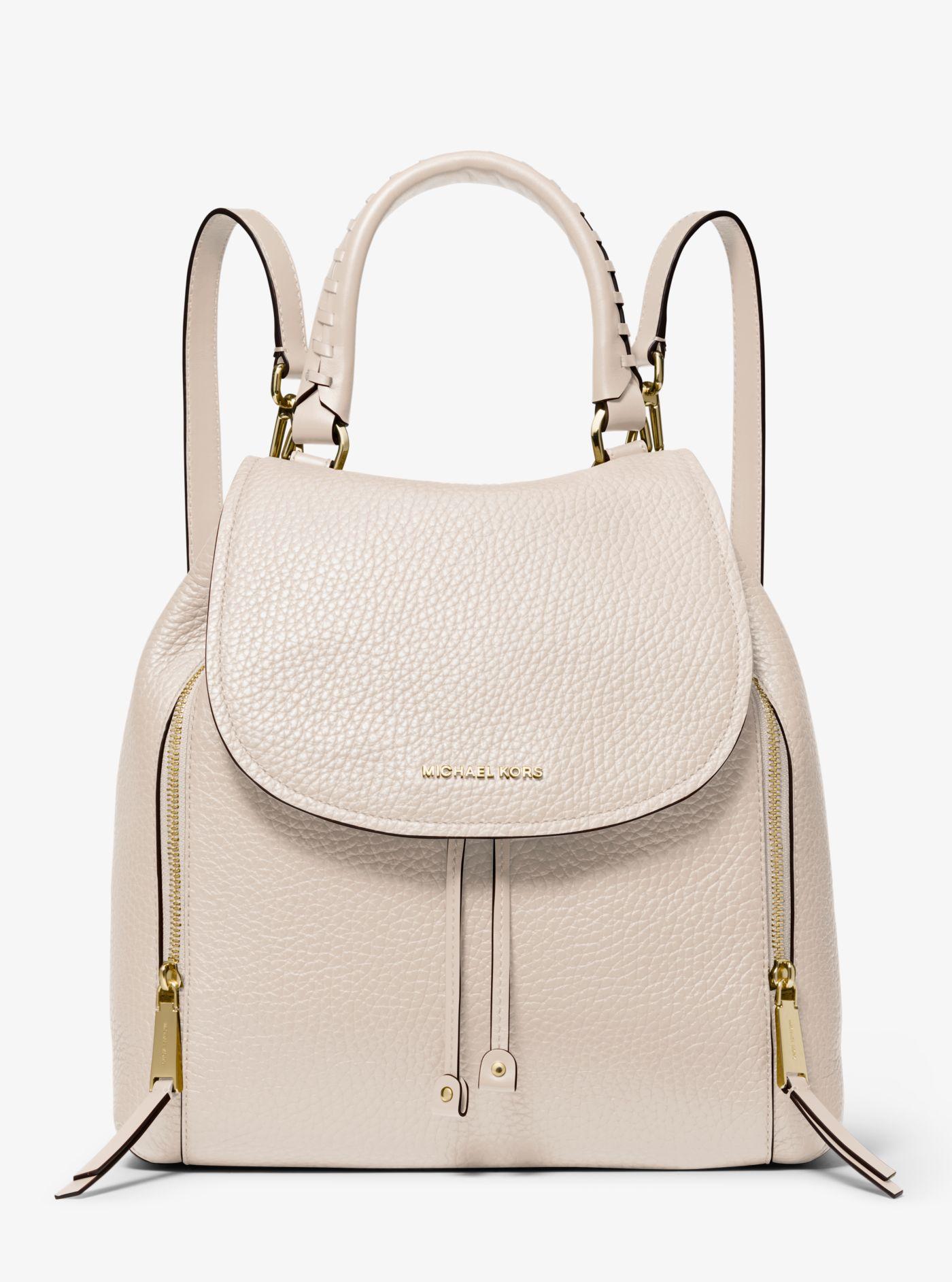 Michael Kors Synthetic Viv Large Leather Backpack in Light Sand