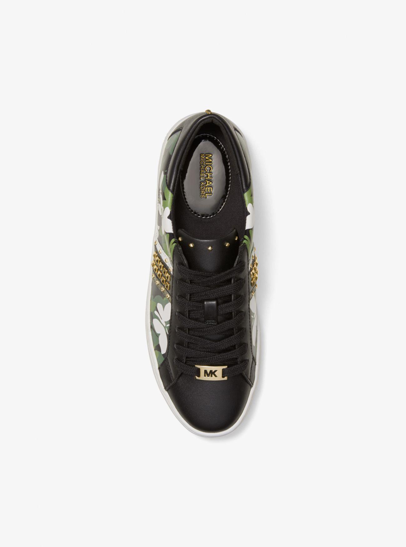 Michael Kors Keaton Butterfly Camo Leather Sneaker in Black | Lyst