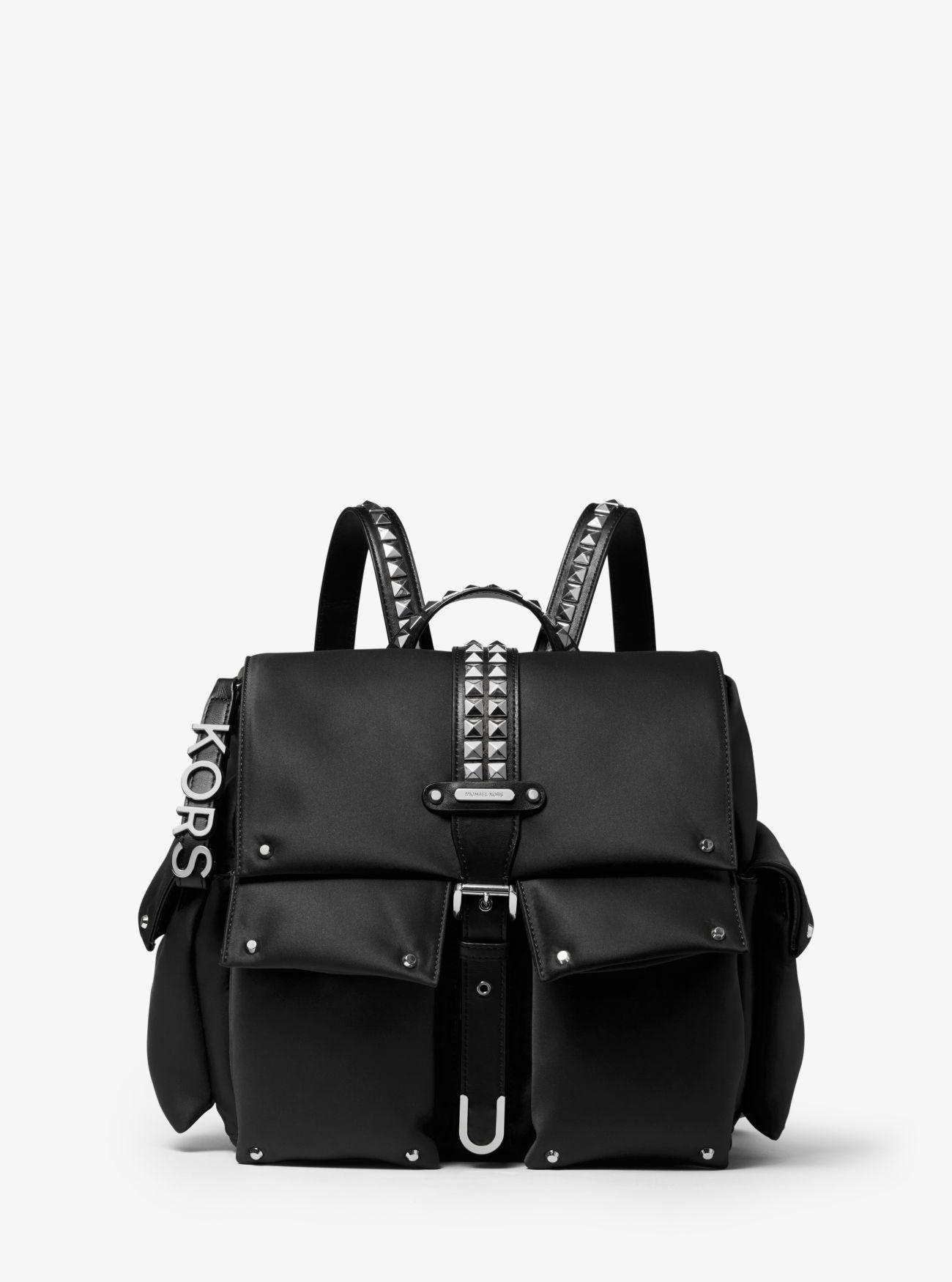 michael kors black studded backpack