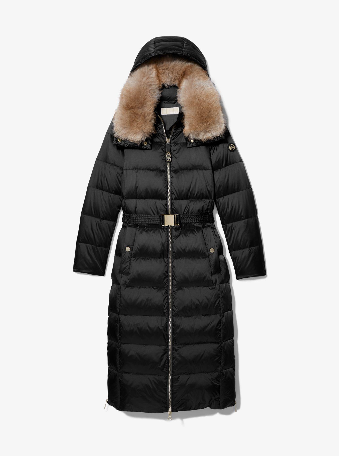 Michael Kors Quilted Nylon Belted Puffer Coat in Black for Men | Lyst