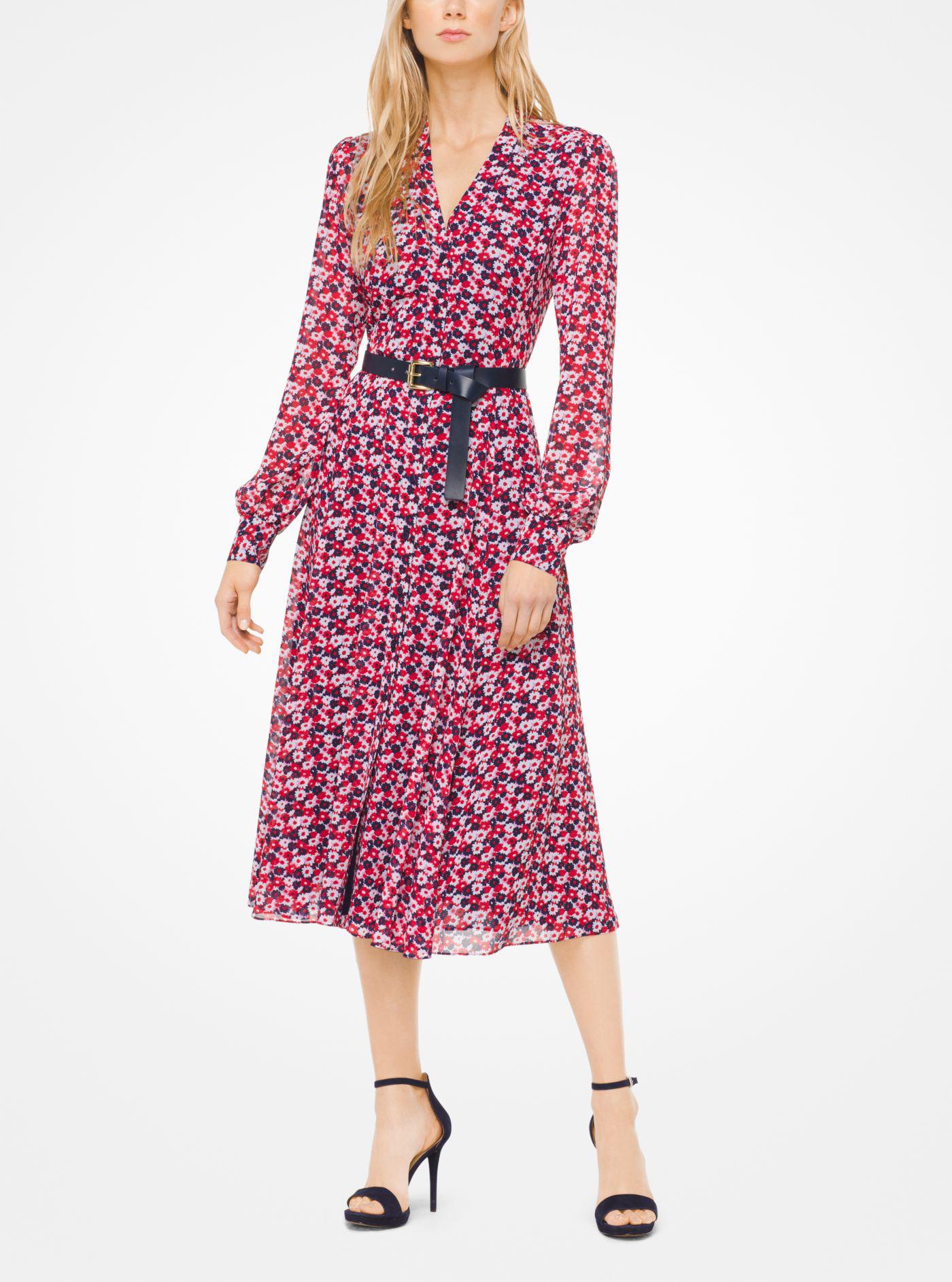 Michael Kors Synthetic Carnation Georgette Shirtdress - Lyst