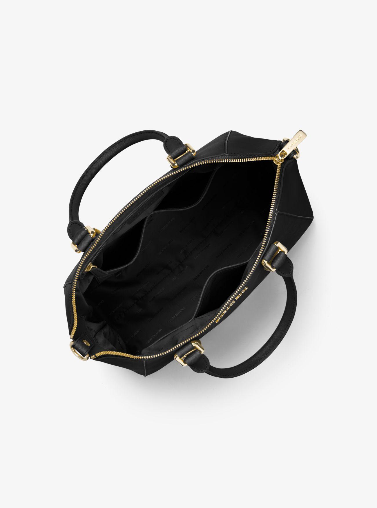 MICHAEL Michael Kors Ciara Large Saffiano Leather Satchel in Black | Lyst