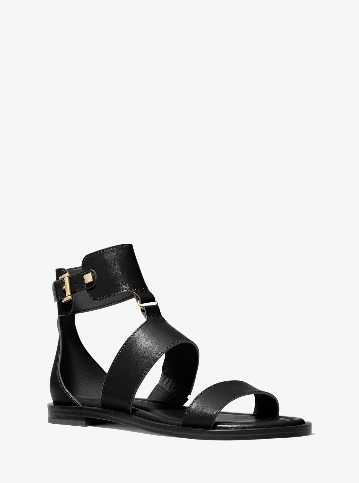 Michael Kors Amos Leather Gladiator Sandal in Black | Lyst