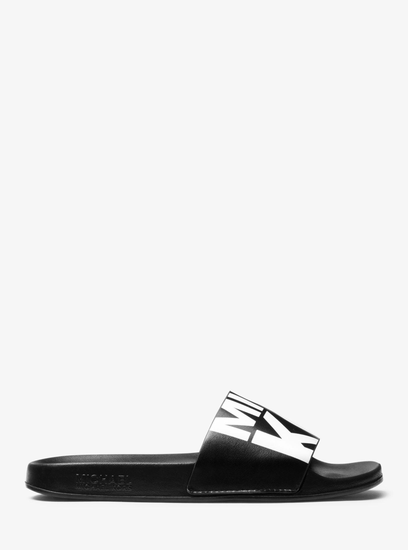 michael kors slides black and white