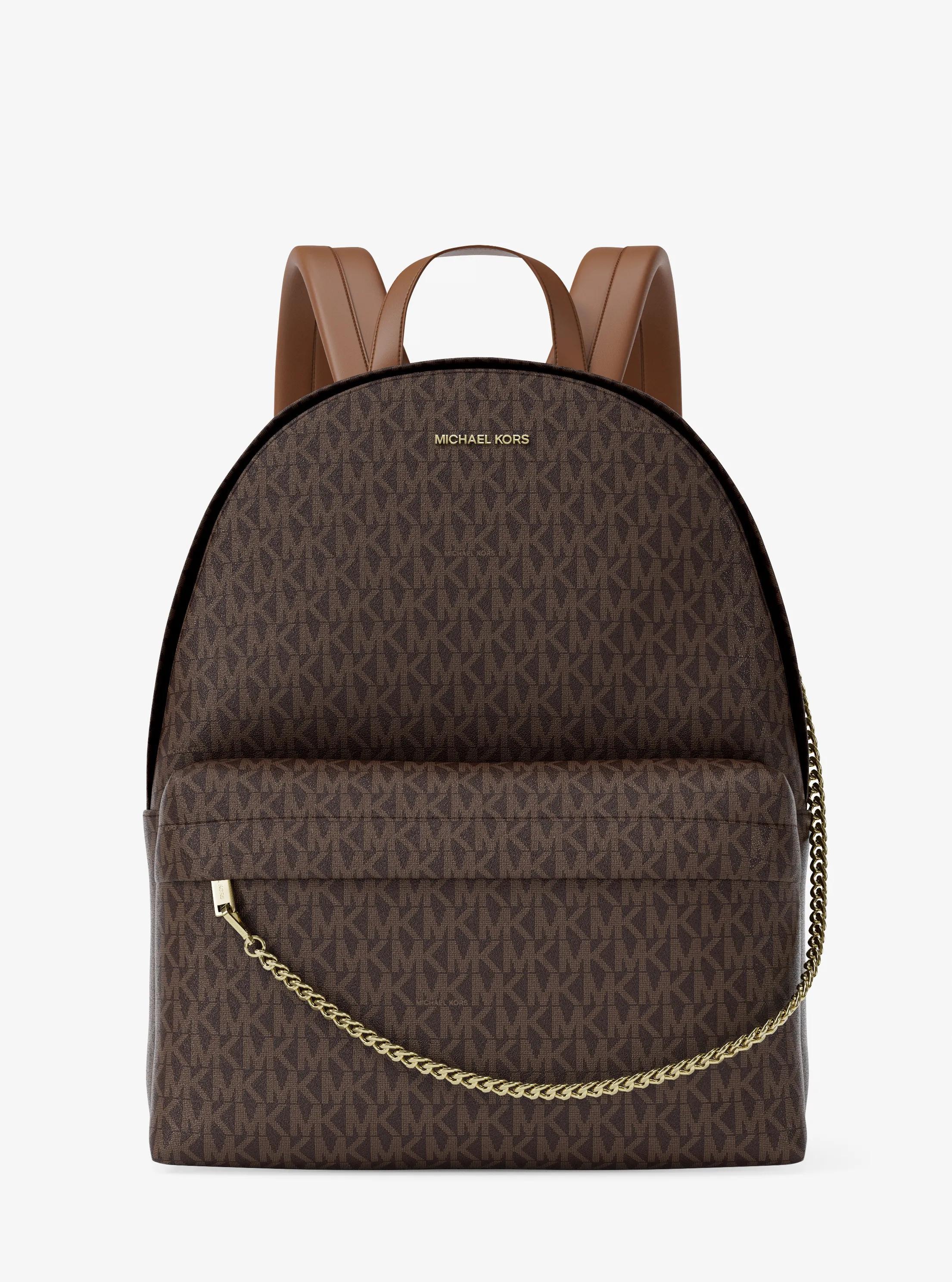 Michael Kors Slater Large Signature Logo Backpack in Brown | Lyst