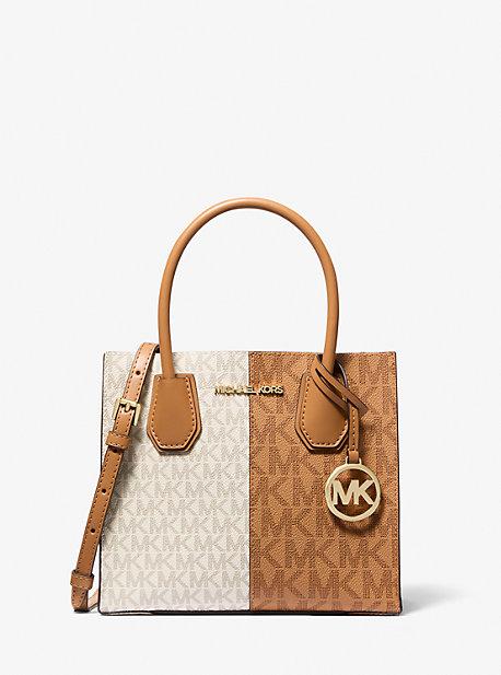 Michael Kors Mercer Medium Two-Tone Logo Crossbody Bag in Brown Lyst