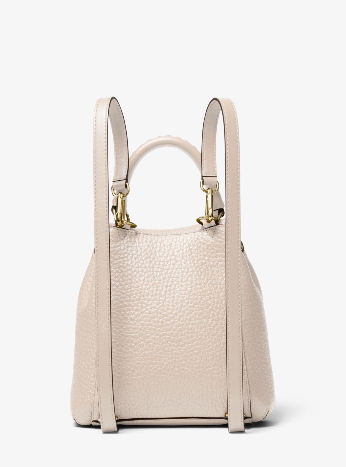 Michael Kors Viv Extra-small Pebbled Leather Backpack in Natural