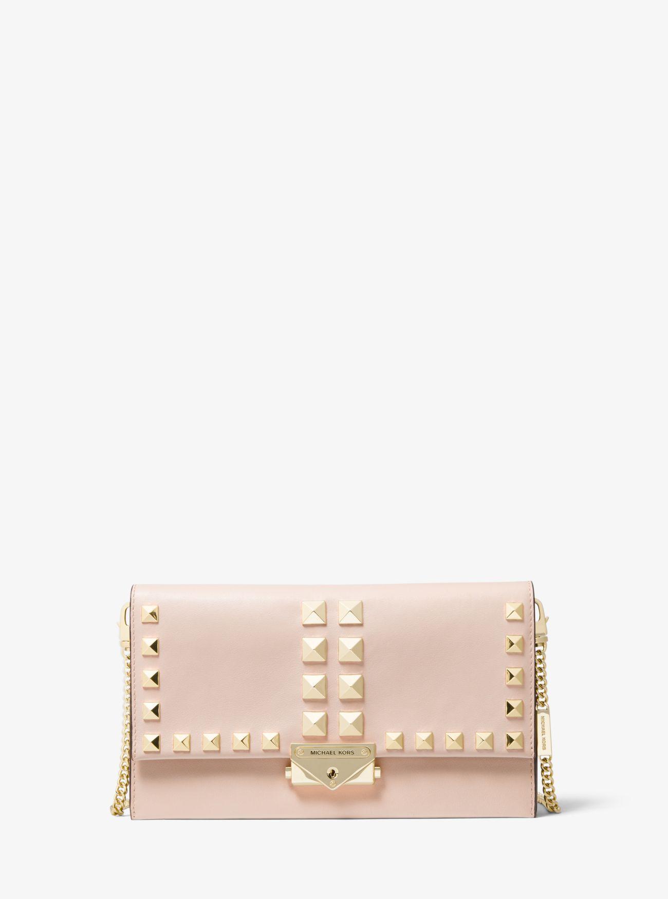 Michael Kors Cece Large Studded Leather Convertible Crossbody Bag in Pink Lyst