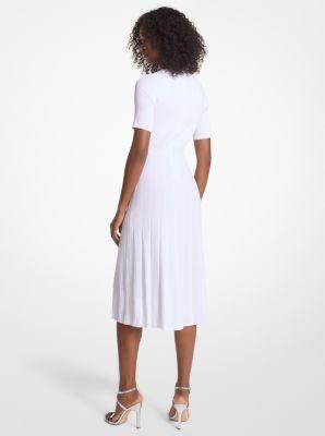 michael kors ribbed stretch knit polo dress Michael Kors Women's Fit and Flare Midi Polo Dress, Black, XXS at Amazon Women's Clothing store