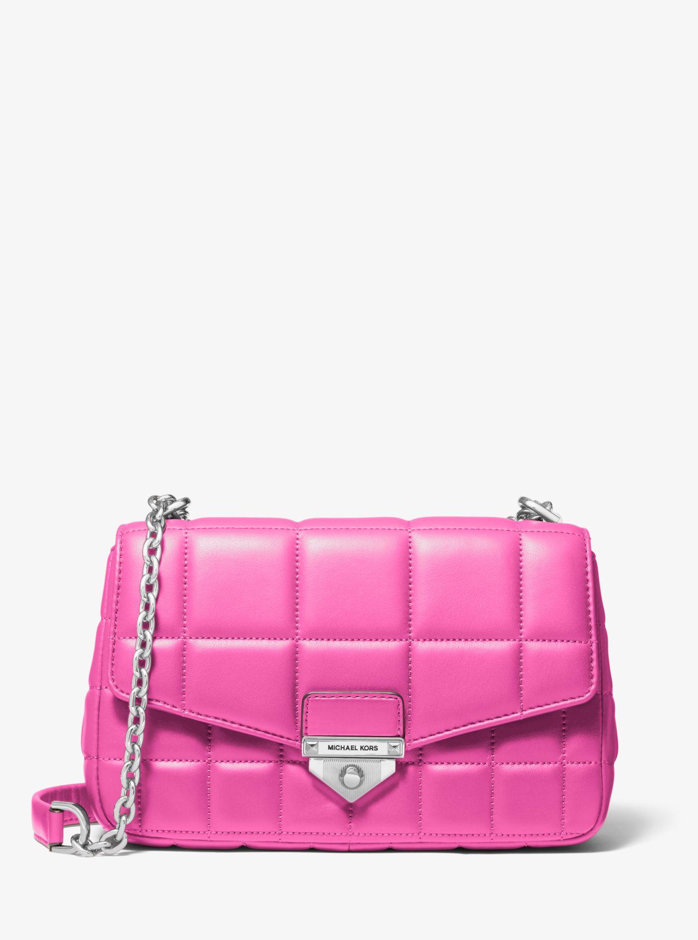 Michael Kors Soho Large Quilted Leather Shoulder Bag in Pink | Lyst