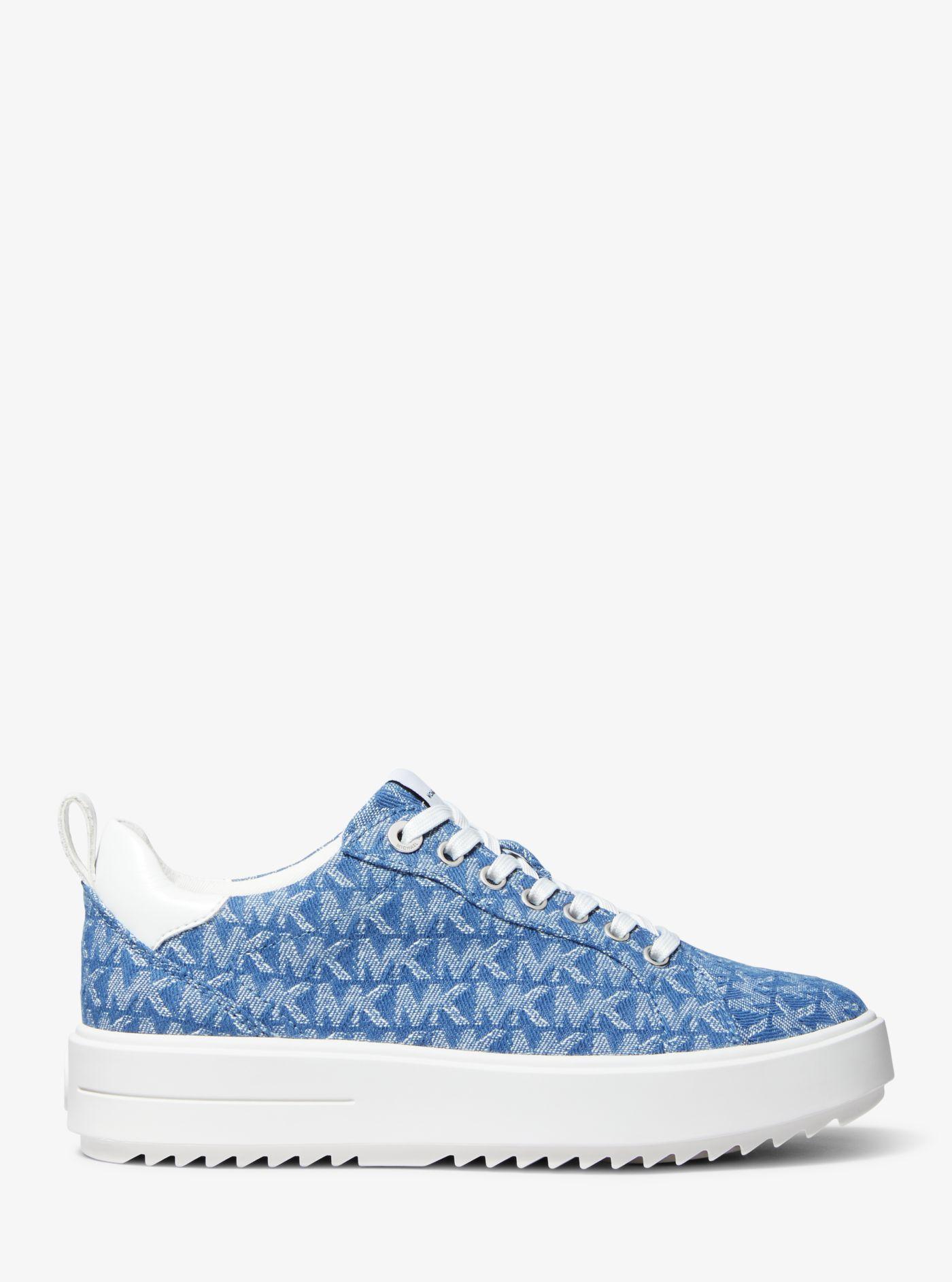 Michael Kors Emmett Denim Jacquard Sneaker in Blue | Lyst