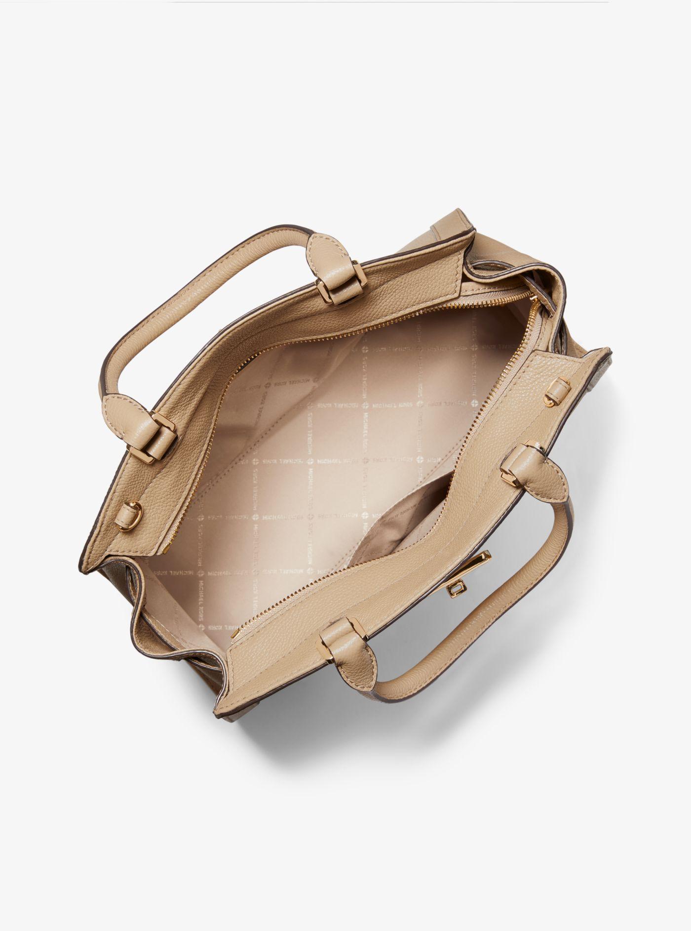 kris large pebbled leather satchel