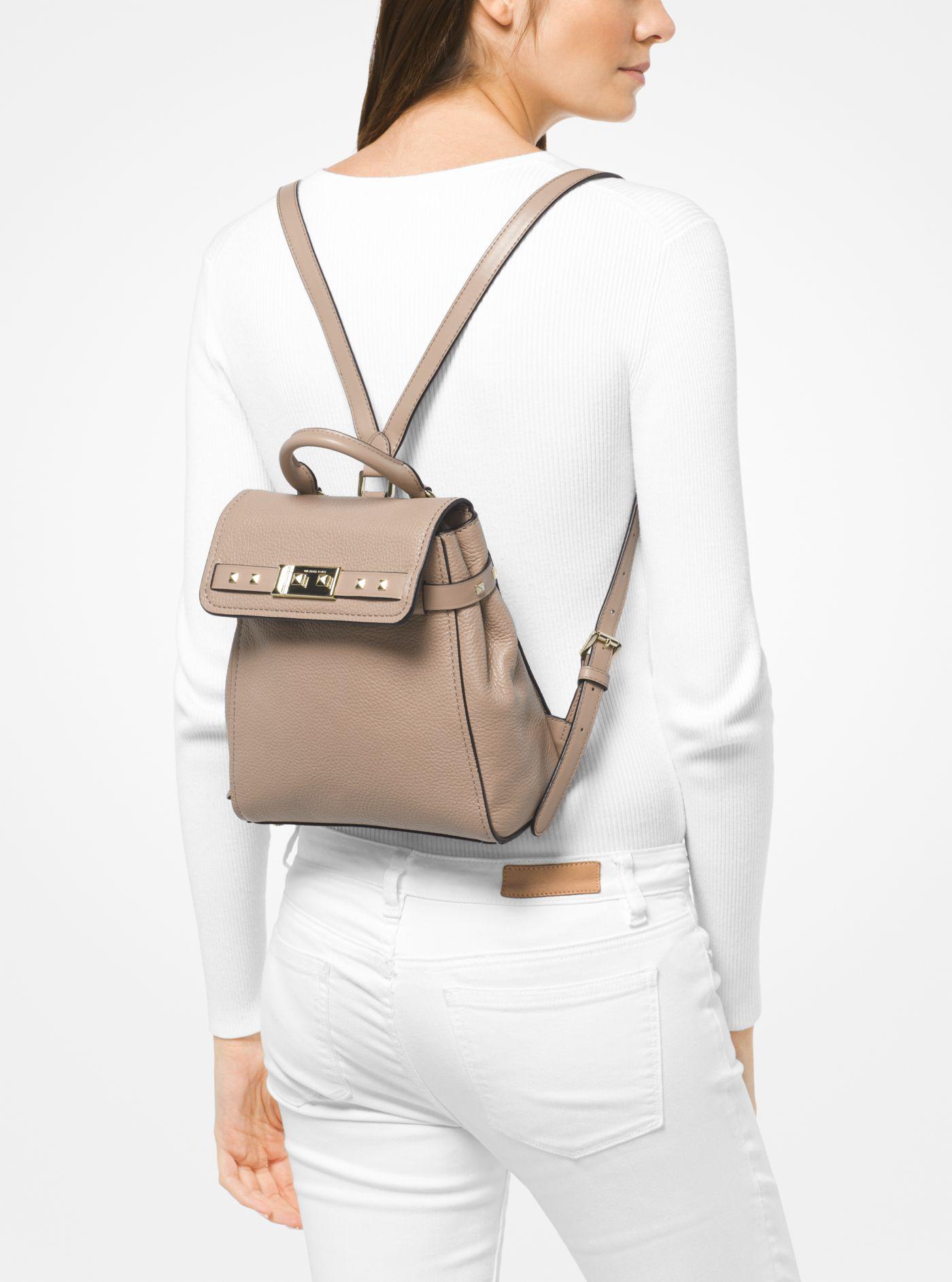 addison small pebbled leather backpack