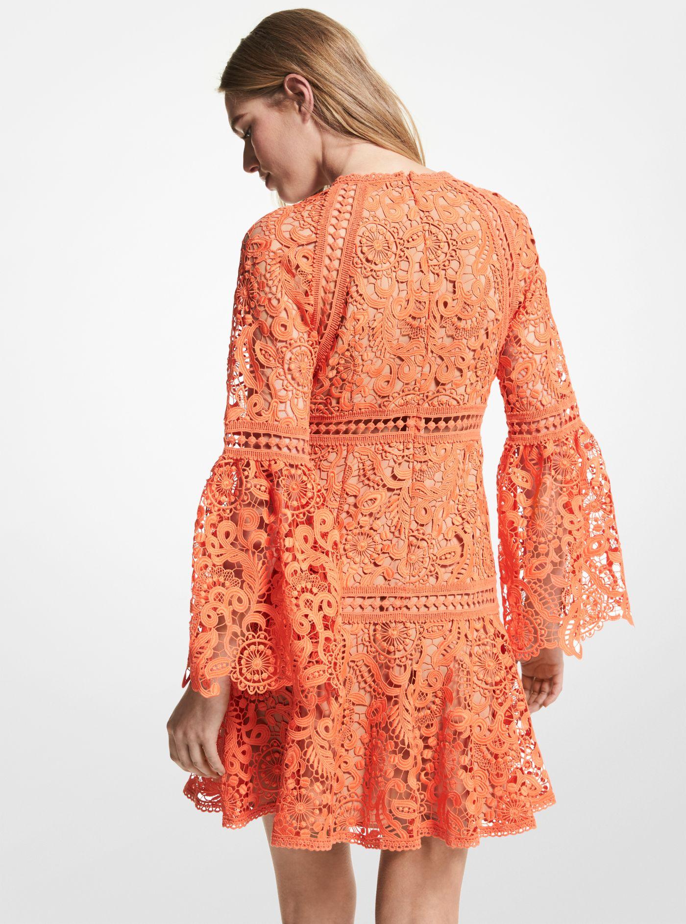 Michael Kors Paisley Lace Bell Sleeve Dress | Lyst