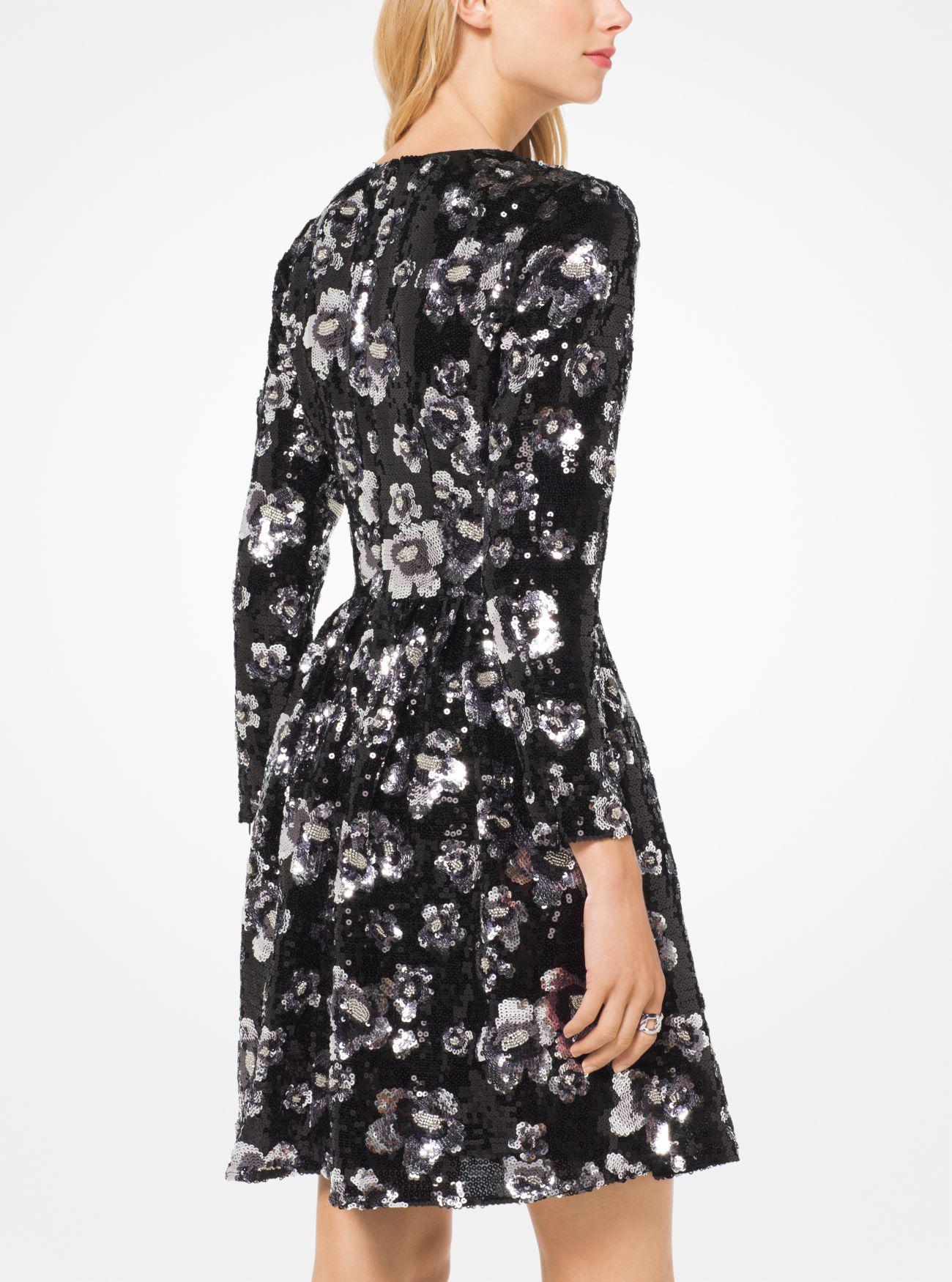 michael kors floral sequin dress