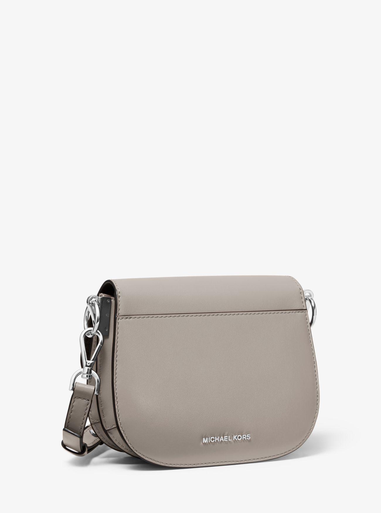 Michael Kors Lillie Small Leather Saddle Bag in Pearl Grey (Grey) - Lyst