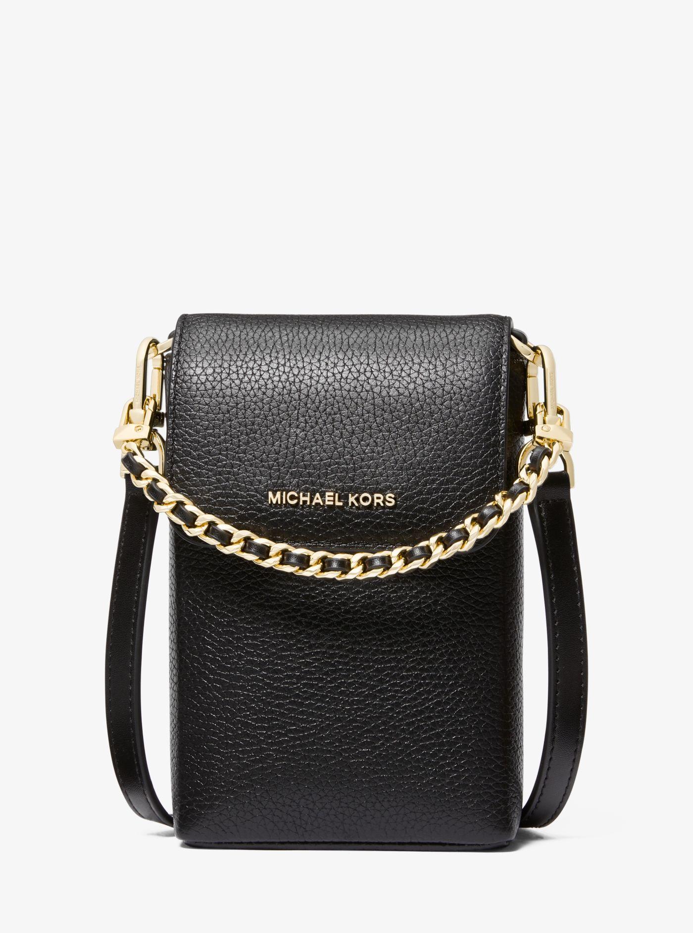 Michael Kors Jet Set Small Pebbled Leather Chain-link Smartphone ...