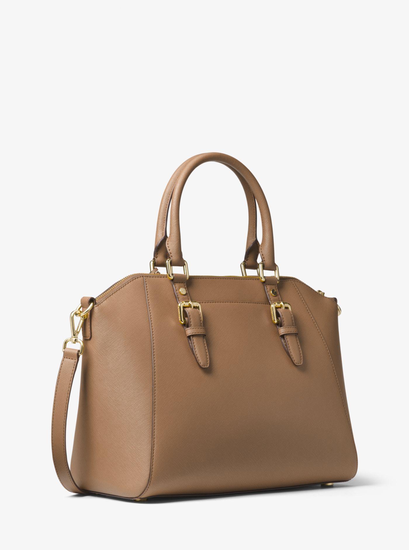 ciara small saffiano leather satchel