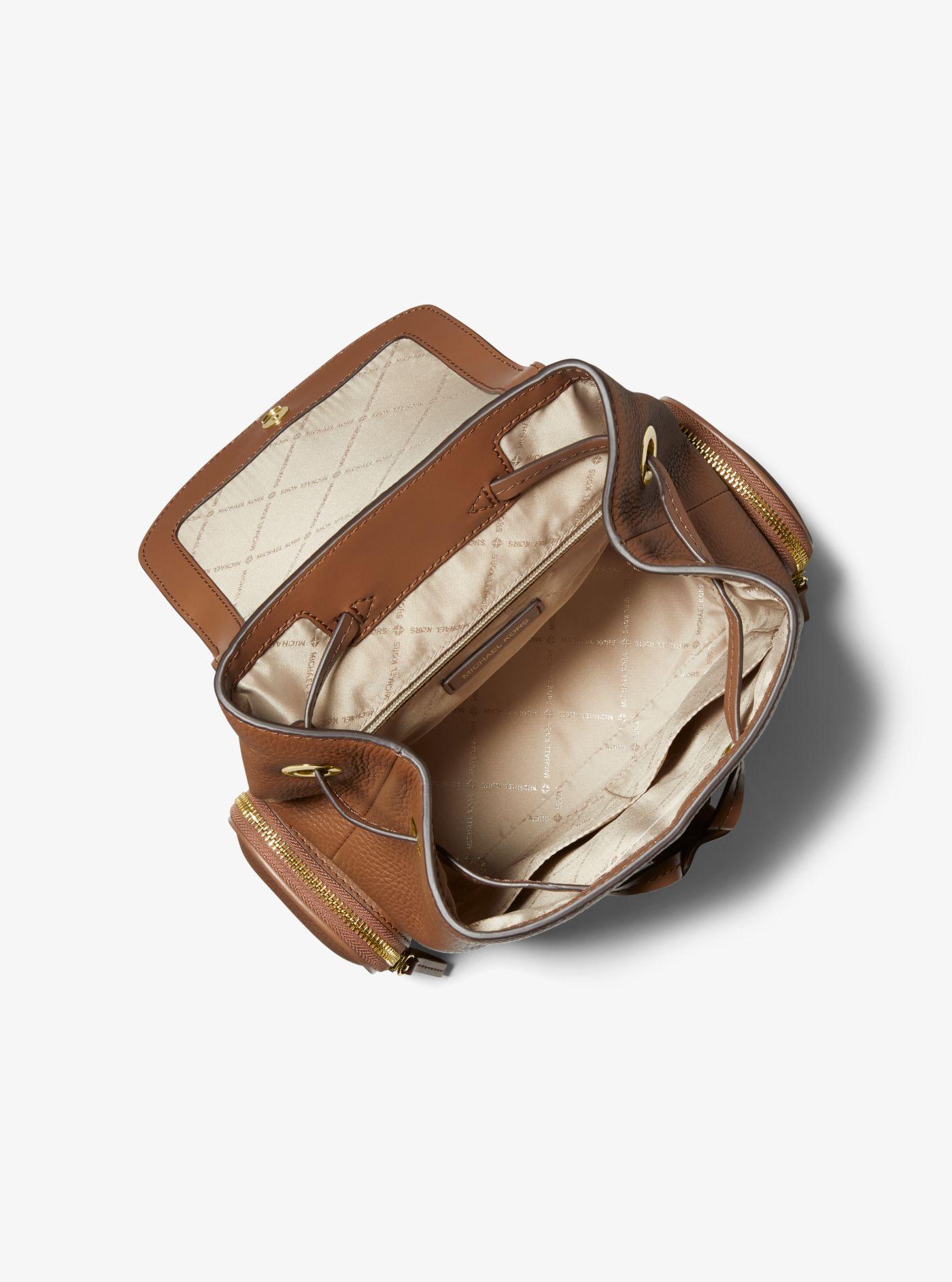 Michael Kors Jet Set Medium Pebbled Leather Backpack in Brown | Lyst