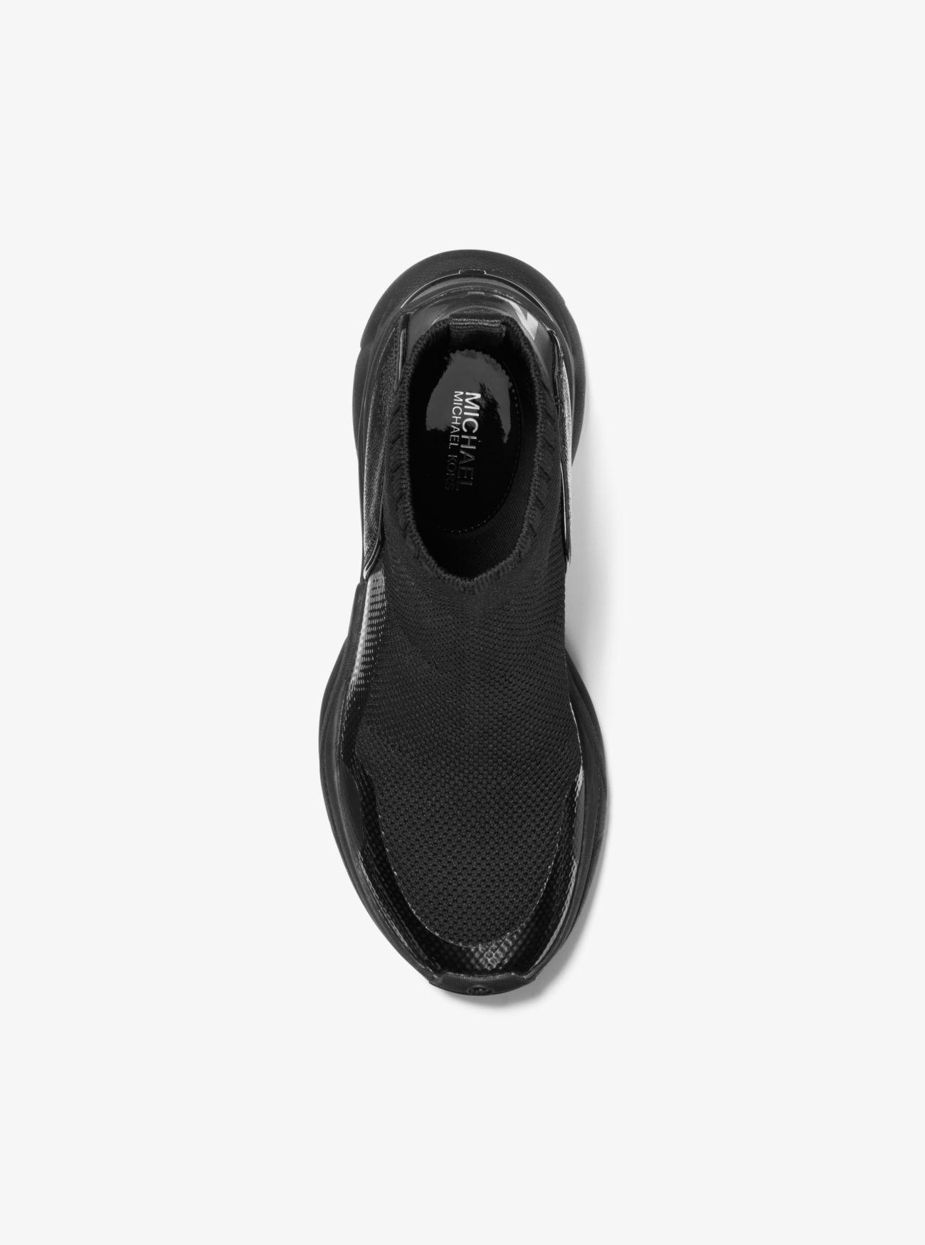 mickey stretch knit and leather sock sneaker