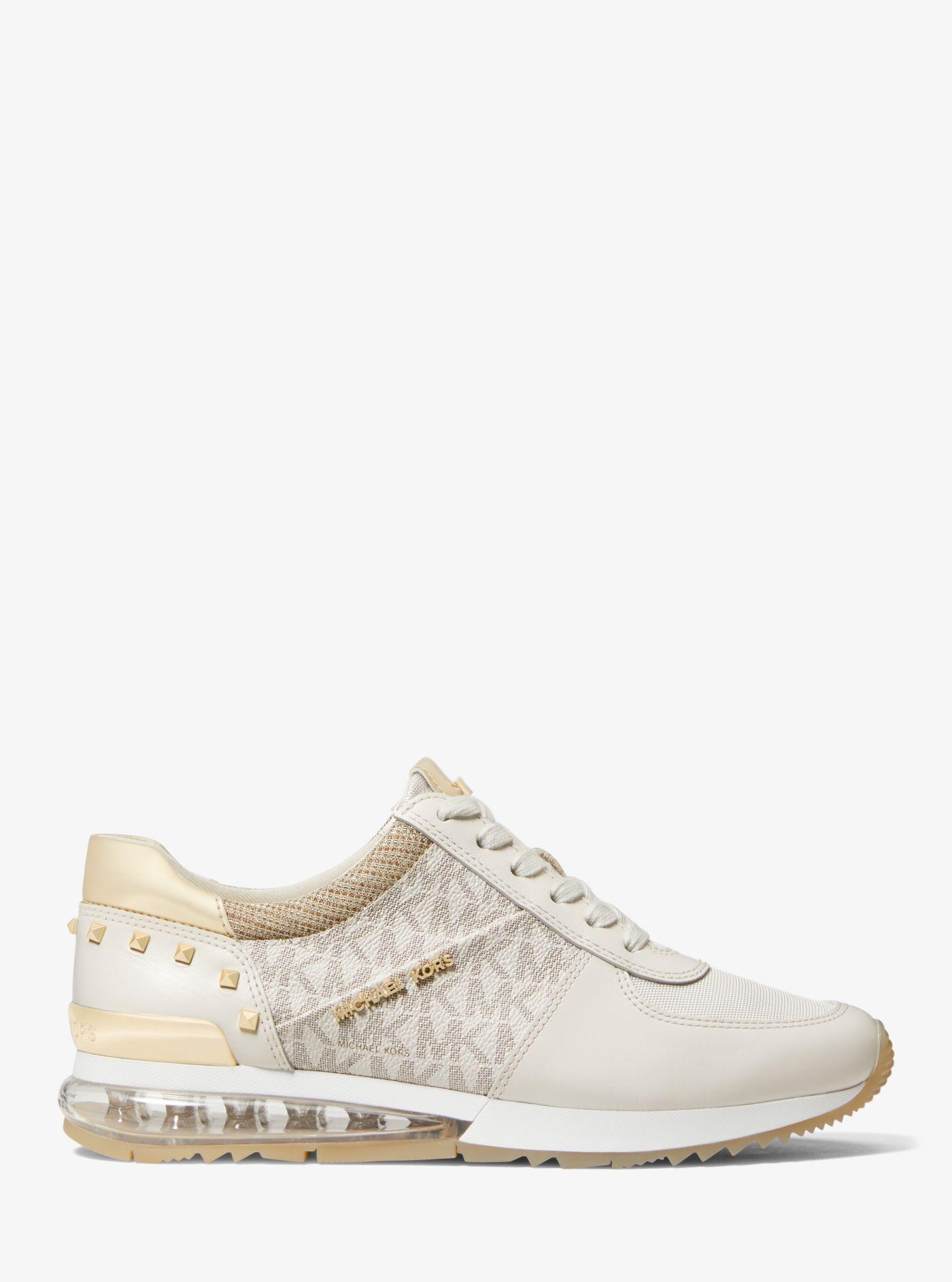 Michael Kors Allie Extreme Studded Mixed-media Trainer | Lyst Canada