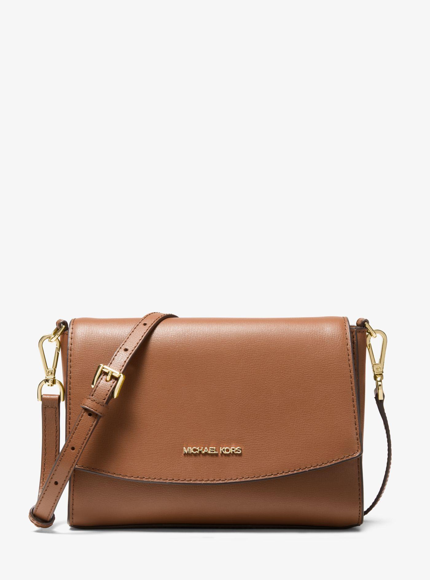 Michael Kors Ellis Medium Leather Crossbody Bag in Brown | Lyst