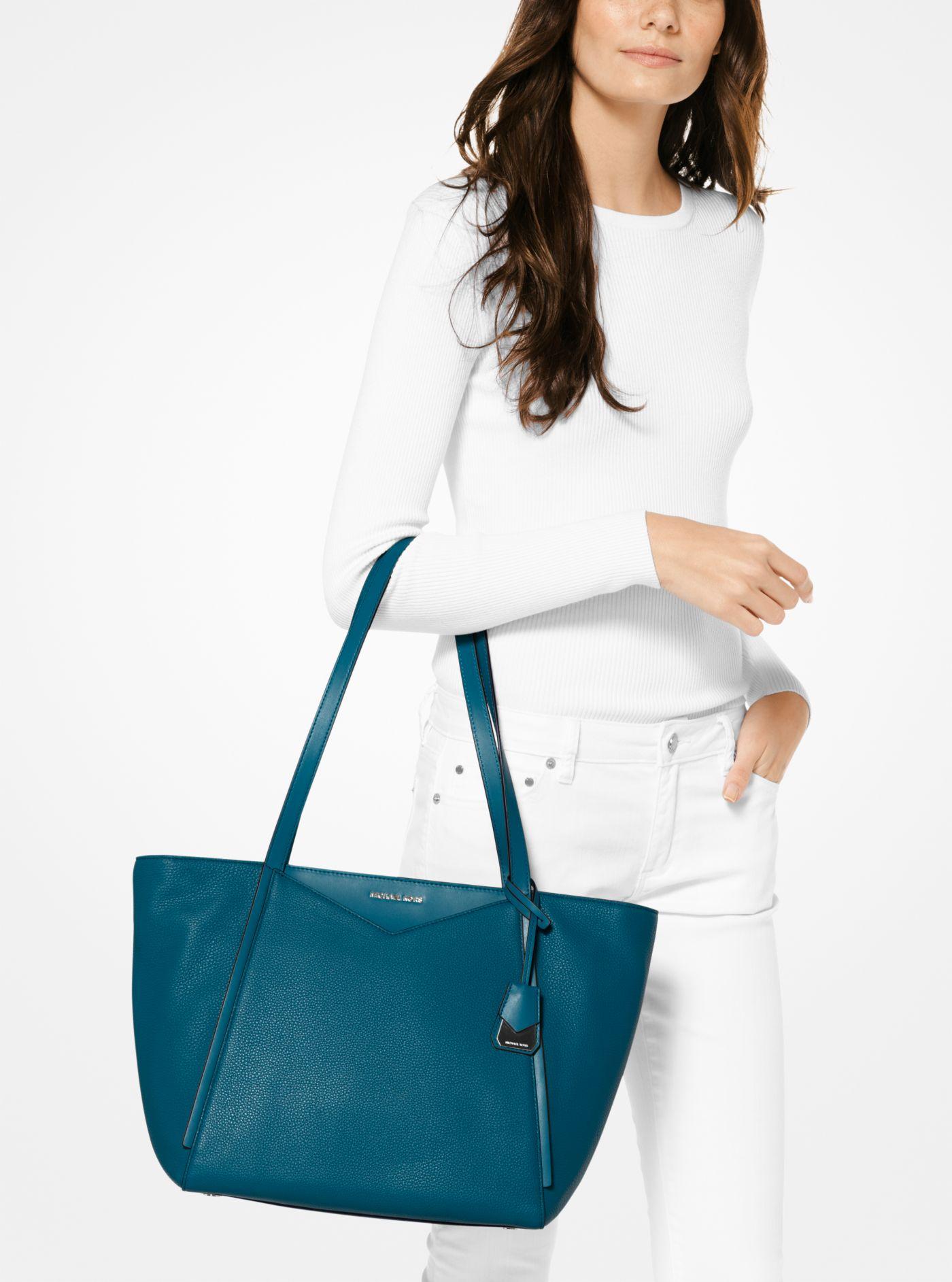 Michael Kors Whitney Large Leather Tote Bag in Teal (Blue) - Lyst