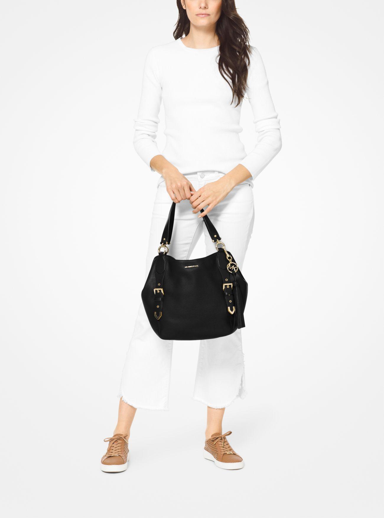 brooke large pebbled leather shoulder bag