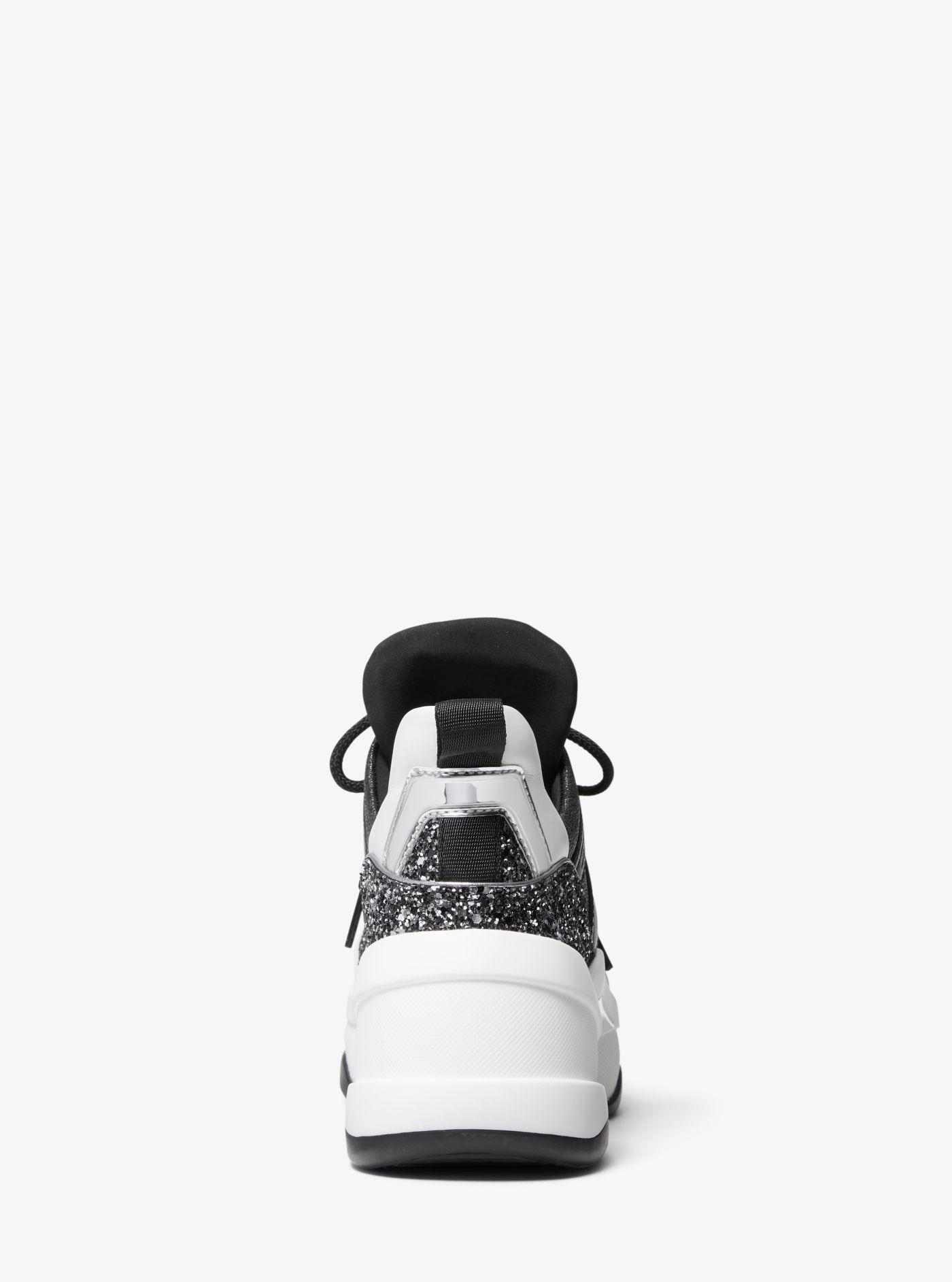 olympia glitter and leather trainer