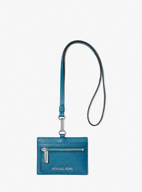 Michael Kors Jet Set Travel Saffiano Leather Card Case Lanyard in