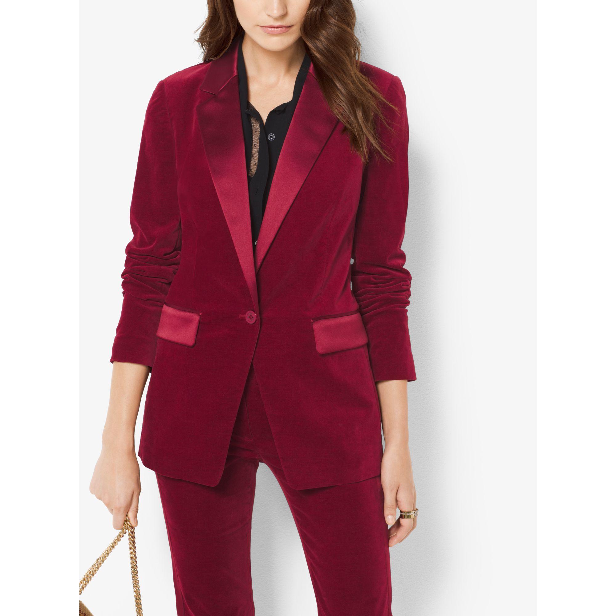 red velvet tuxedo suit womens