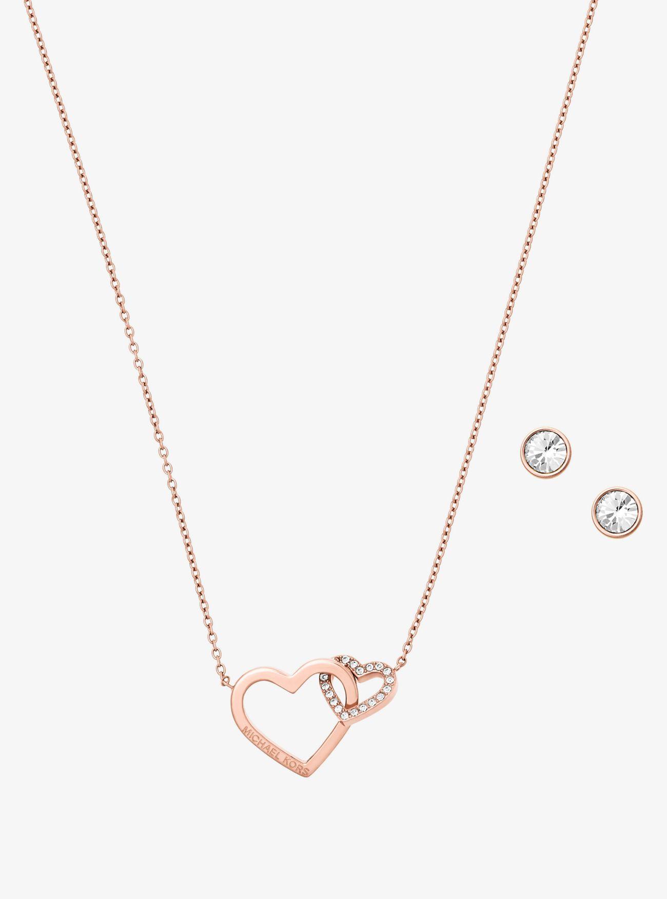 michael kors necklace rose gold heart