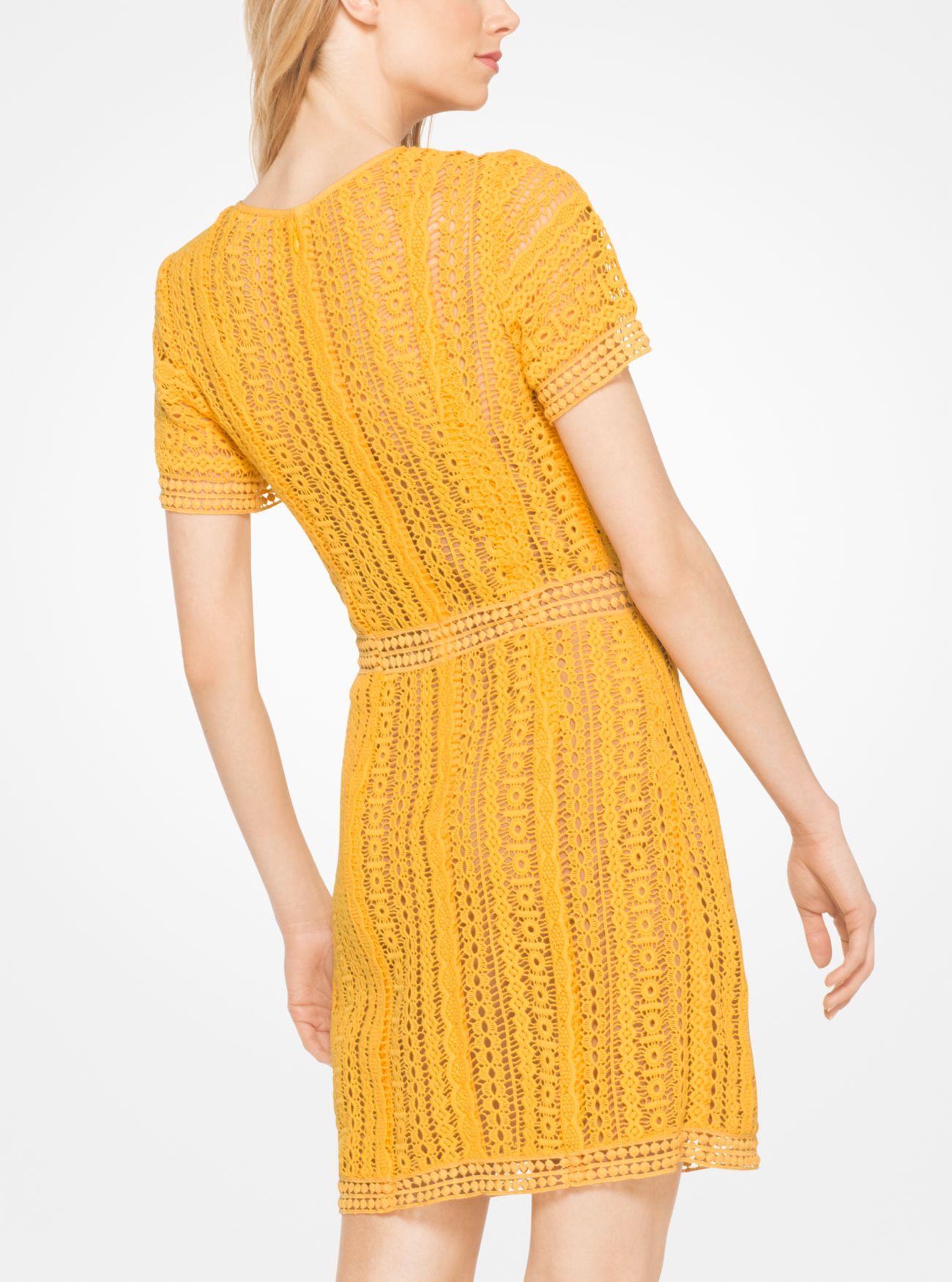 Michael kors yellow crochet dress Clearance