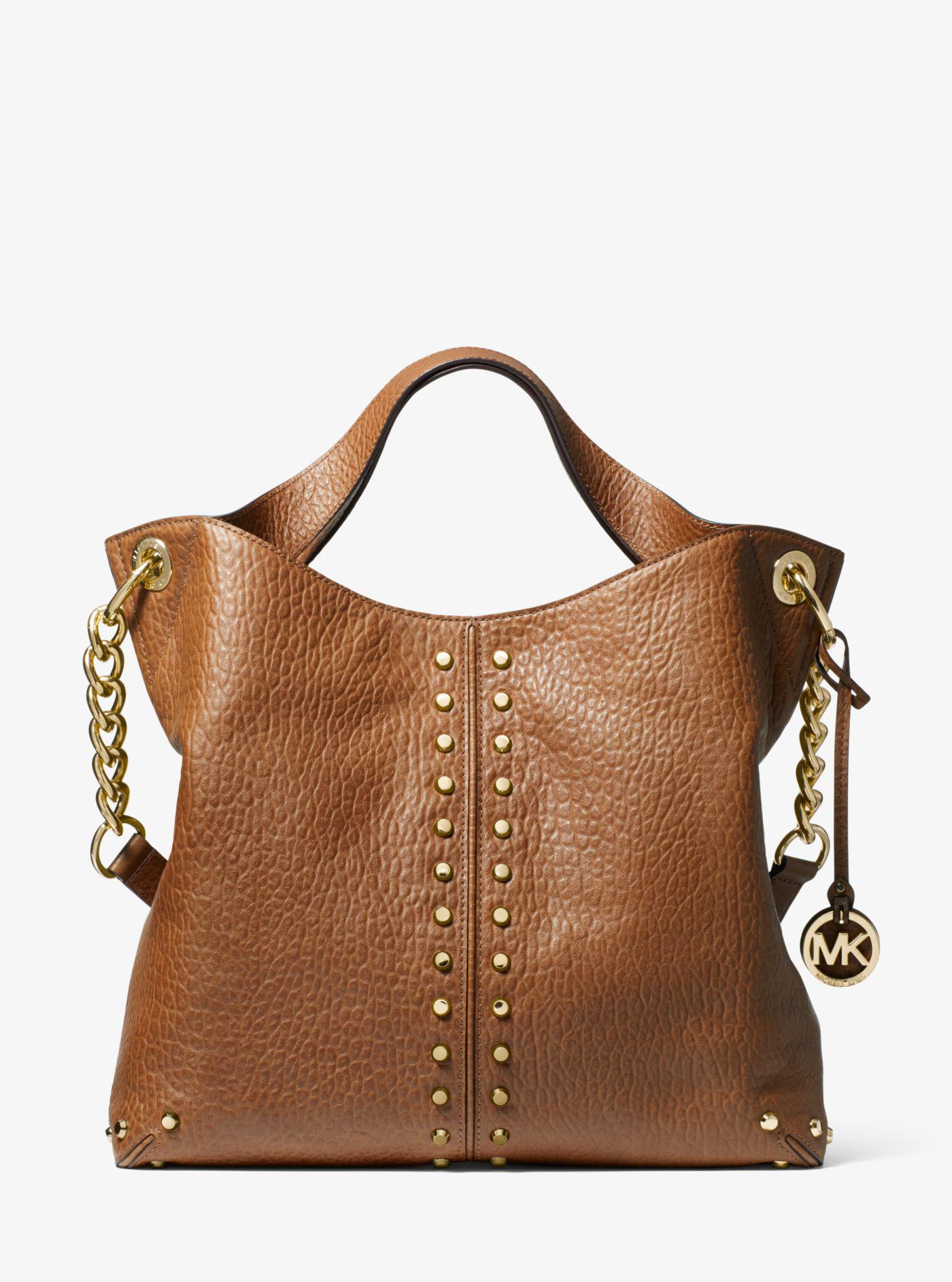 Michael Kors Astor Pebbled Leather Shoulder Bag in Walnut (Brown) - Lyst