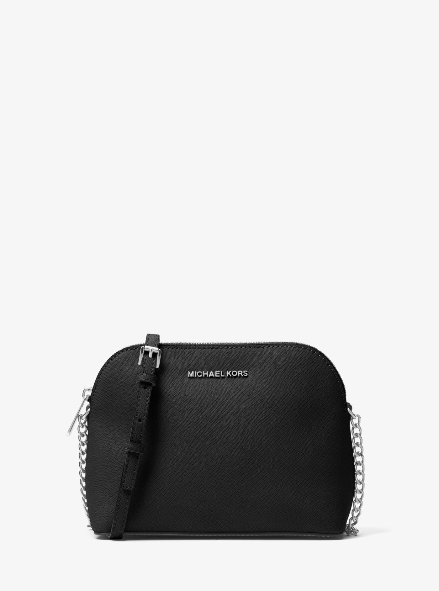 Lyst - Michael Kors Cindy Large Saffiano Leather Crossbody in Black