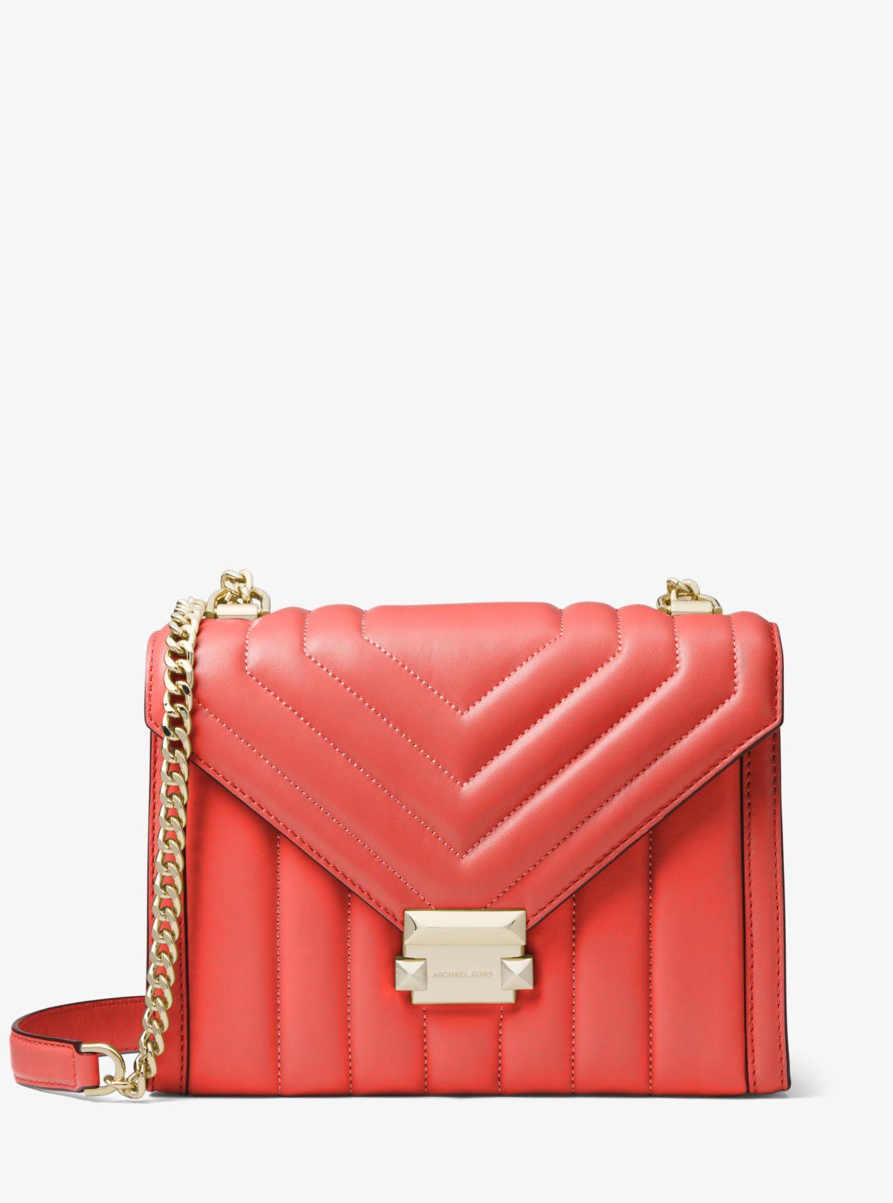 MICHAEL Michael Kors Whitney Large Quilted Leather Convertible Shoulder Bag in Pink - Lyst