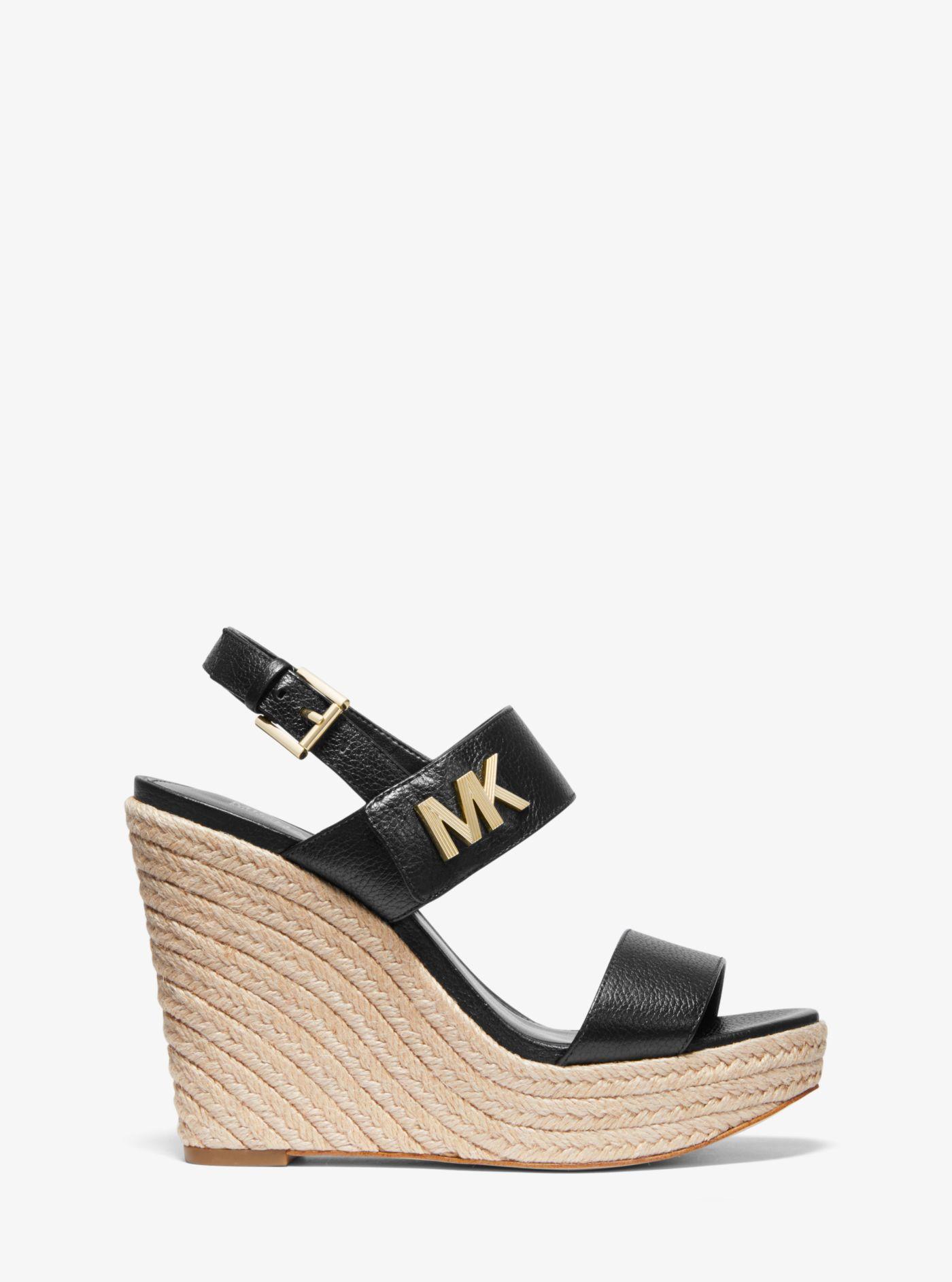 michael michael kors deanna leather wedge