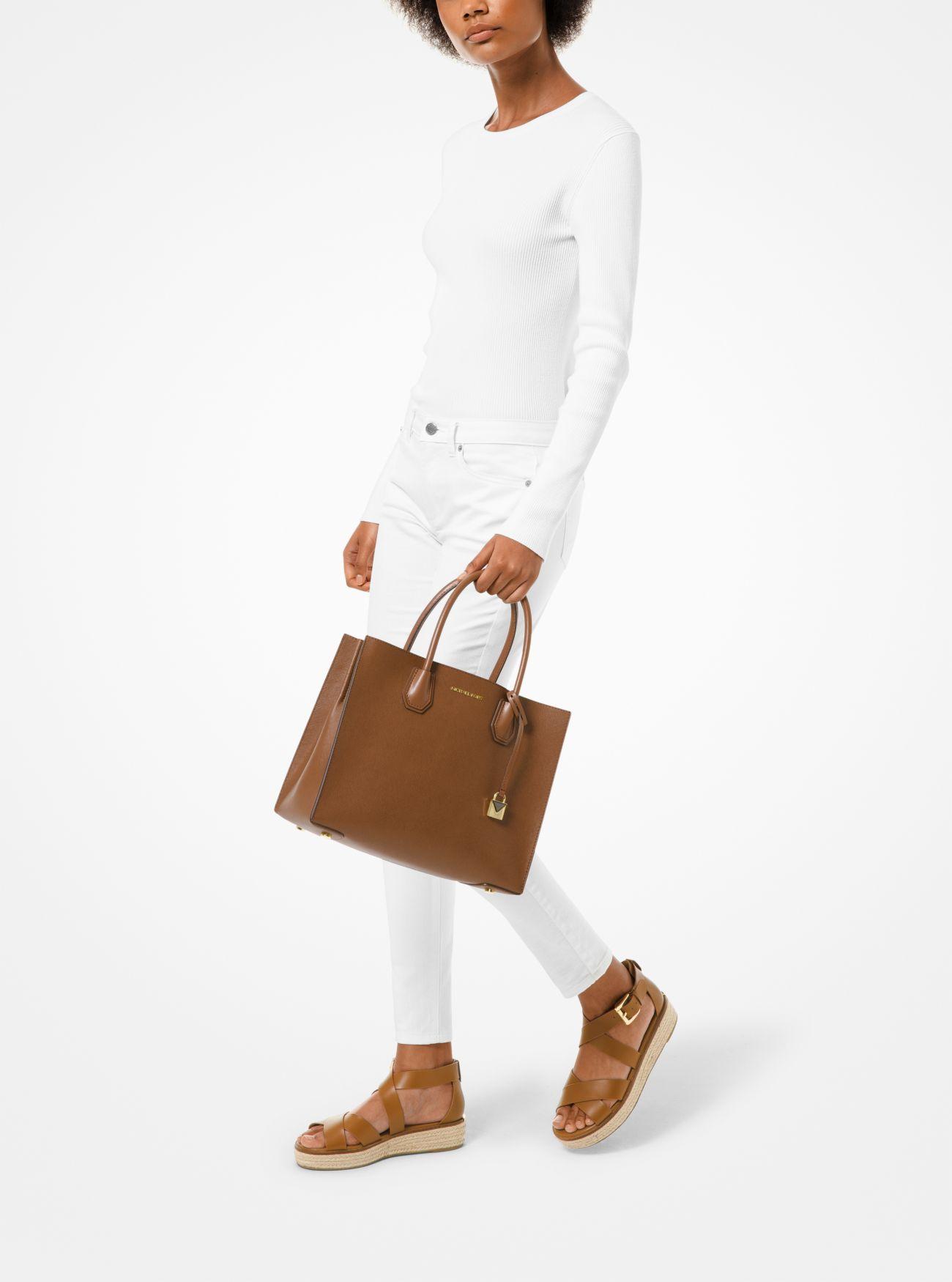 Michael Kors Mercer Large Saffiano Leather Tote Bag in Brown | Lyst UK