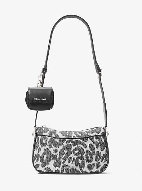 Michael Kors Mk Jet Set Medium Leopard Logo Crossbody Bag With Case For Apple Airpods Pro in White Lyst UK