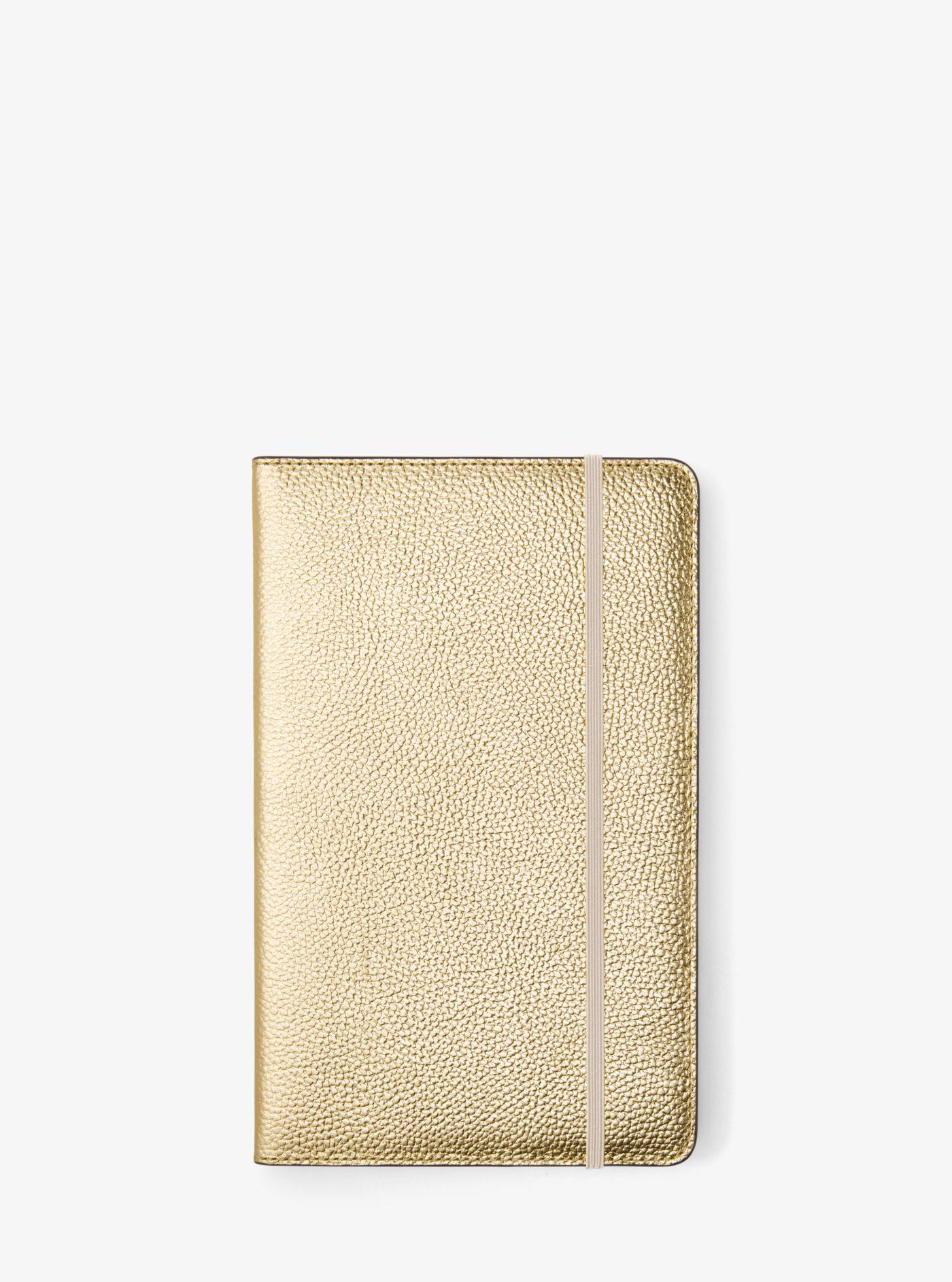 Michael Kors Jet Set Medium Metallic Leather Notebook Lyst
