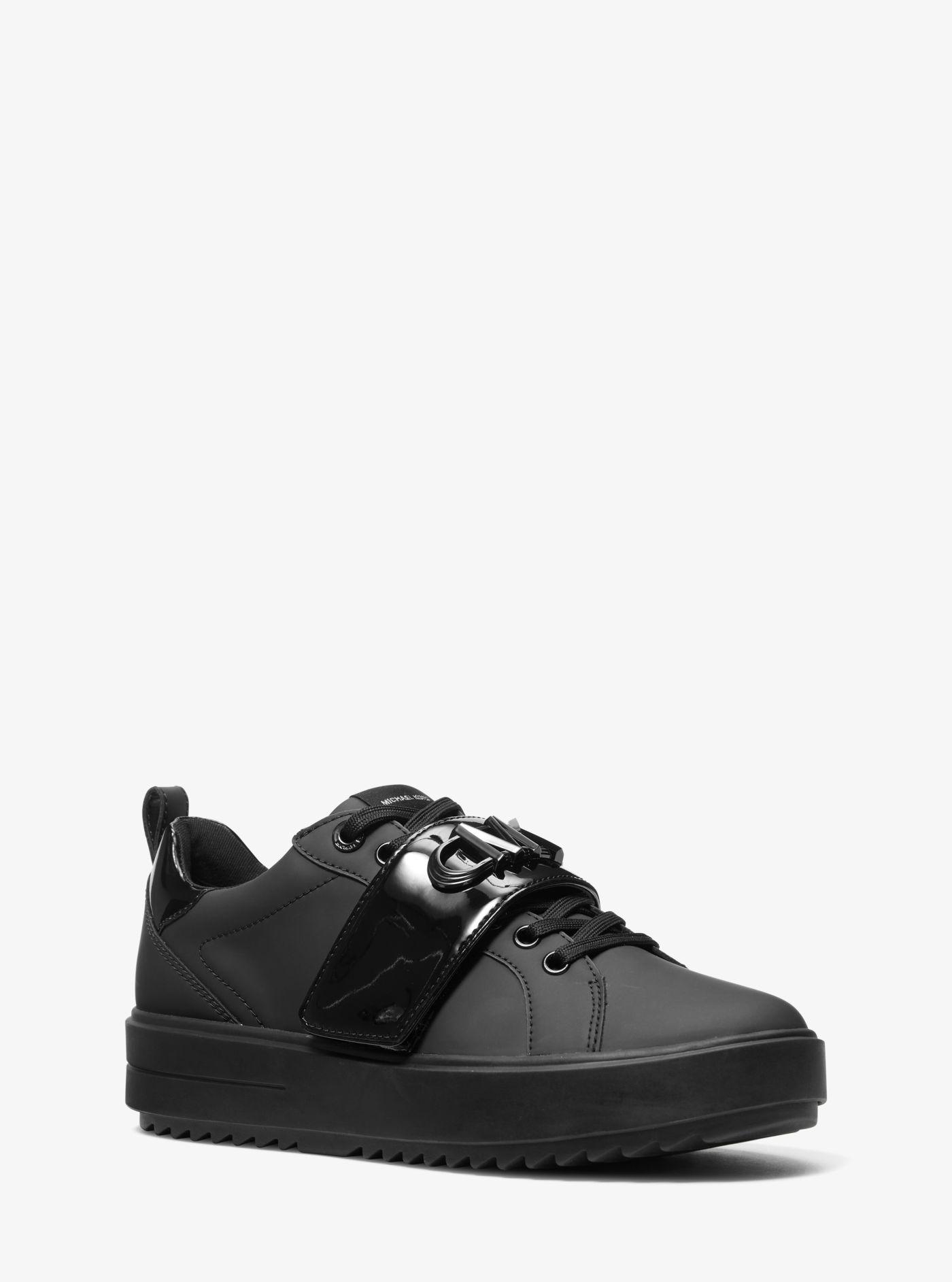 Michael Kors Emmett Logo Embellished Faux Leather Sneaker in Black ...