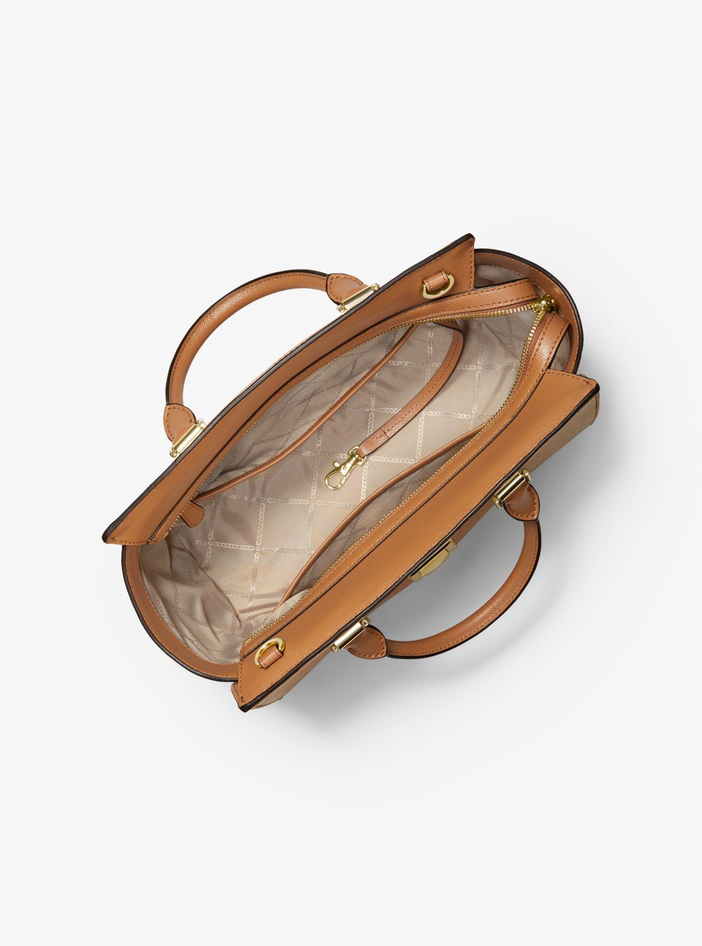sylvia medium crossgrain leather satchel