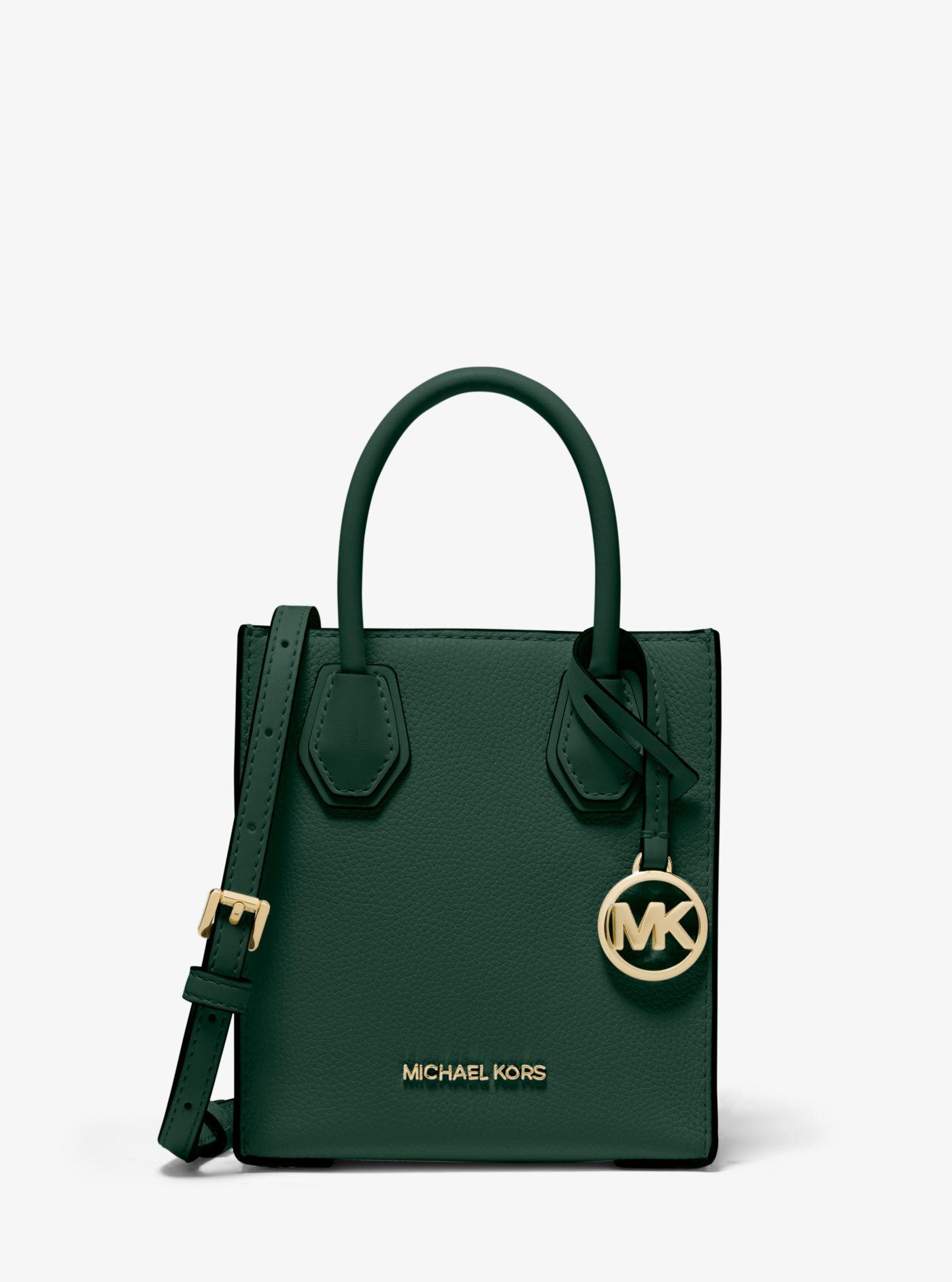 Michael Kors Mercer Extra-small Pebbled Leather Crossbody Bag in Green |  Lyst