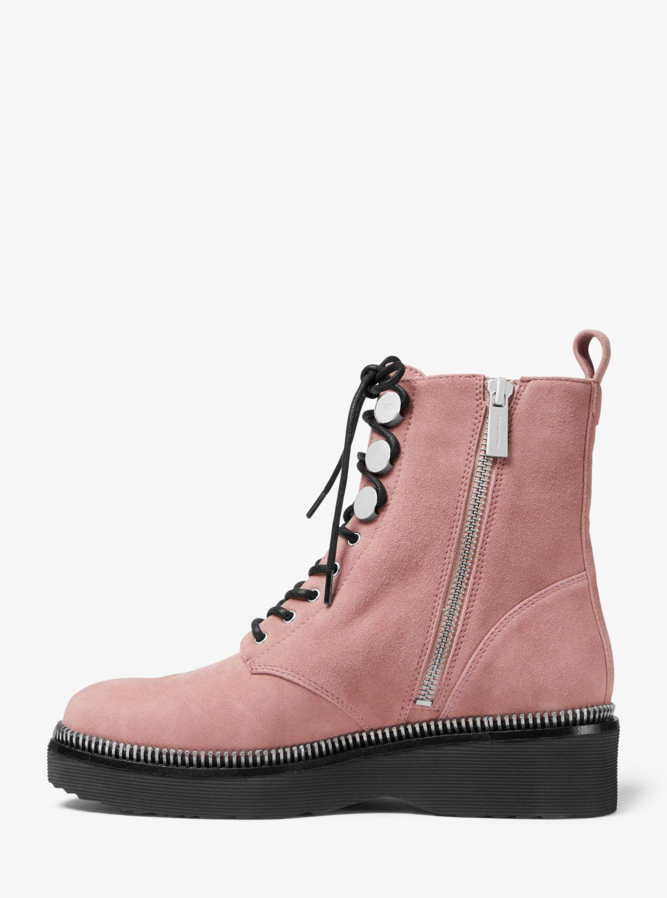 suede combat boots women's