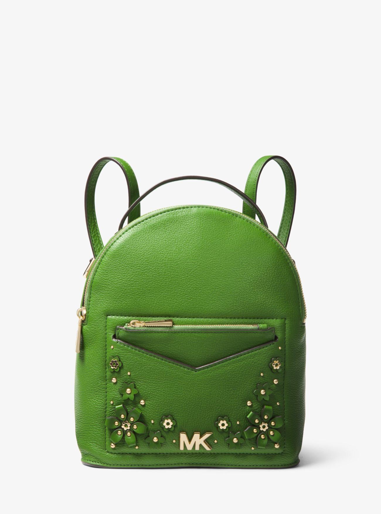 Zaino convertibile Jessa piccolo in pelle martellata decorata con motivo  florealeMichael Kors in Pelle di colore Verde | Lyst