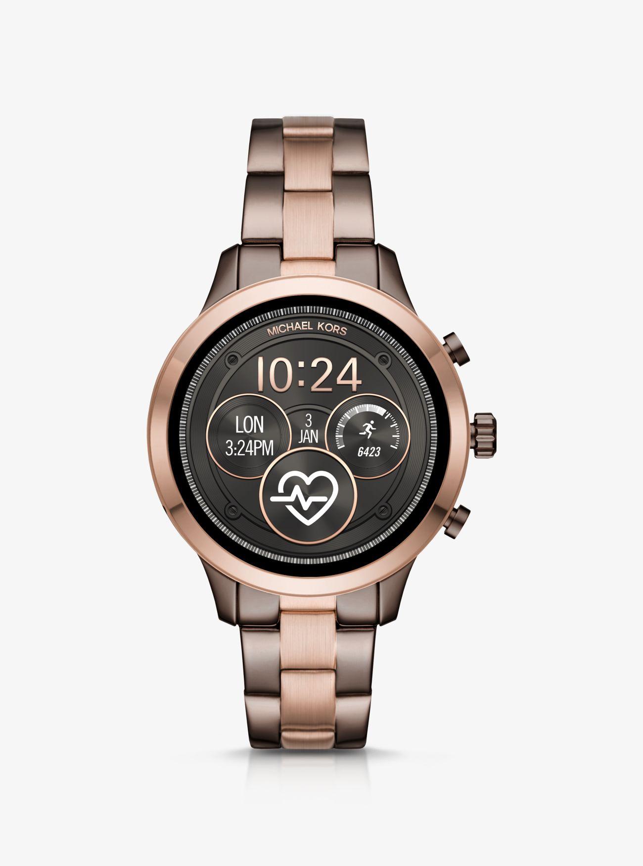 michael kors runway two tone smartwatch