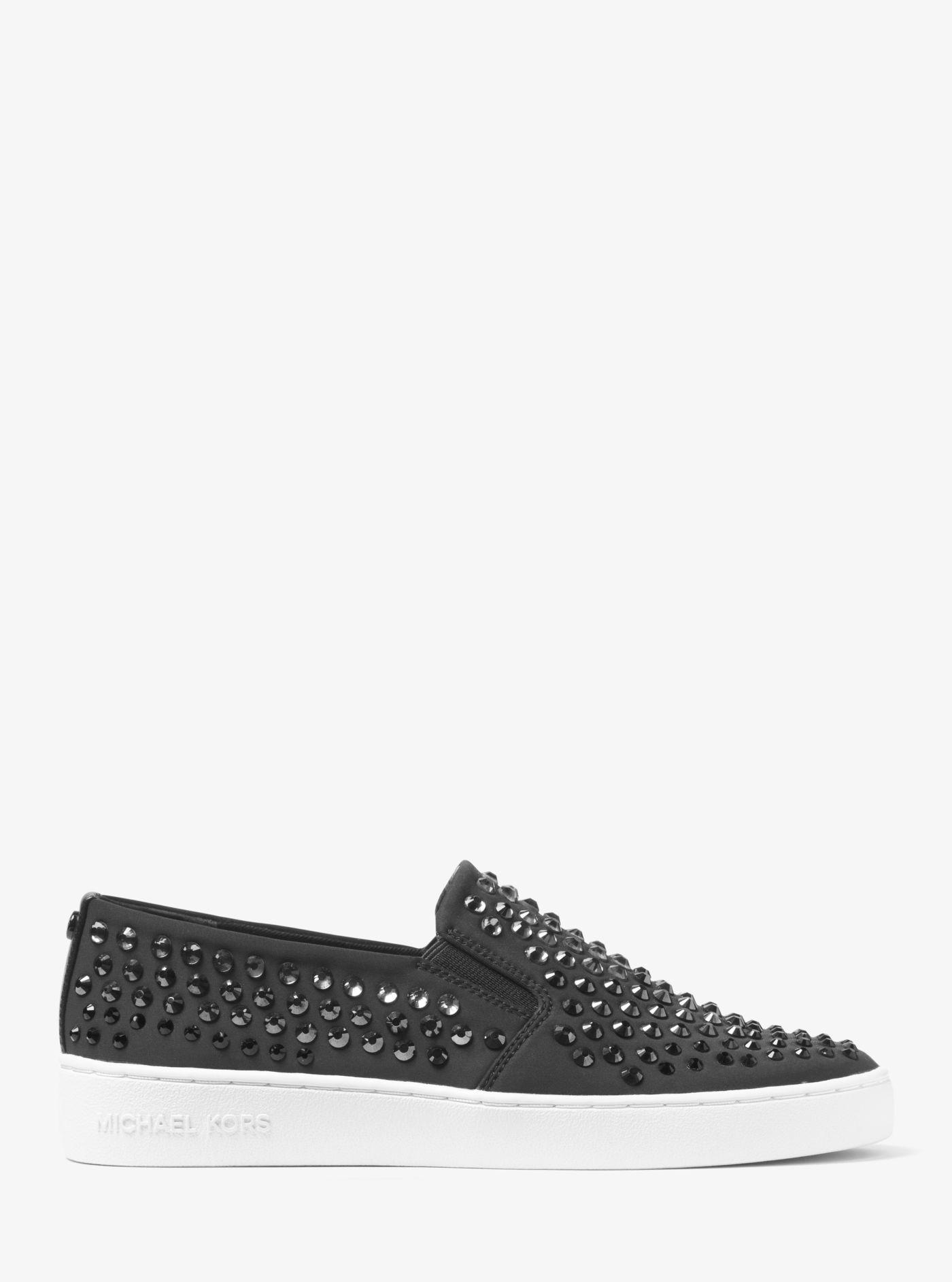 Michael Kors Keaton Stud-embellished Slip-on Sneaker in Black | Lyst