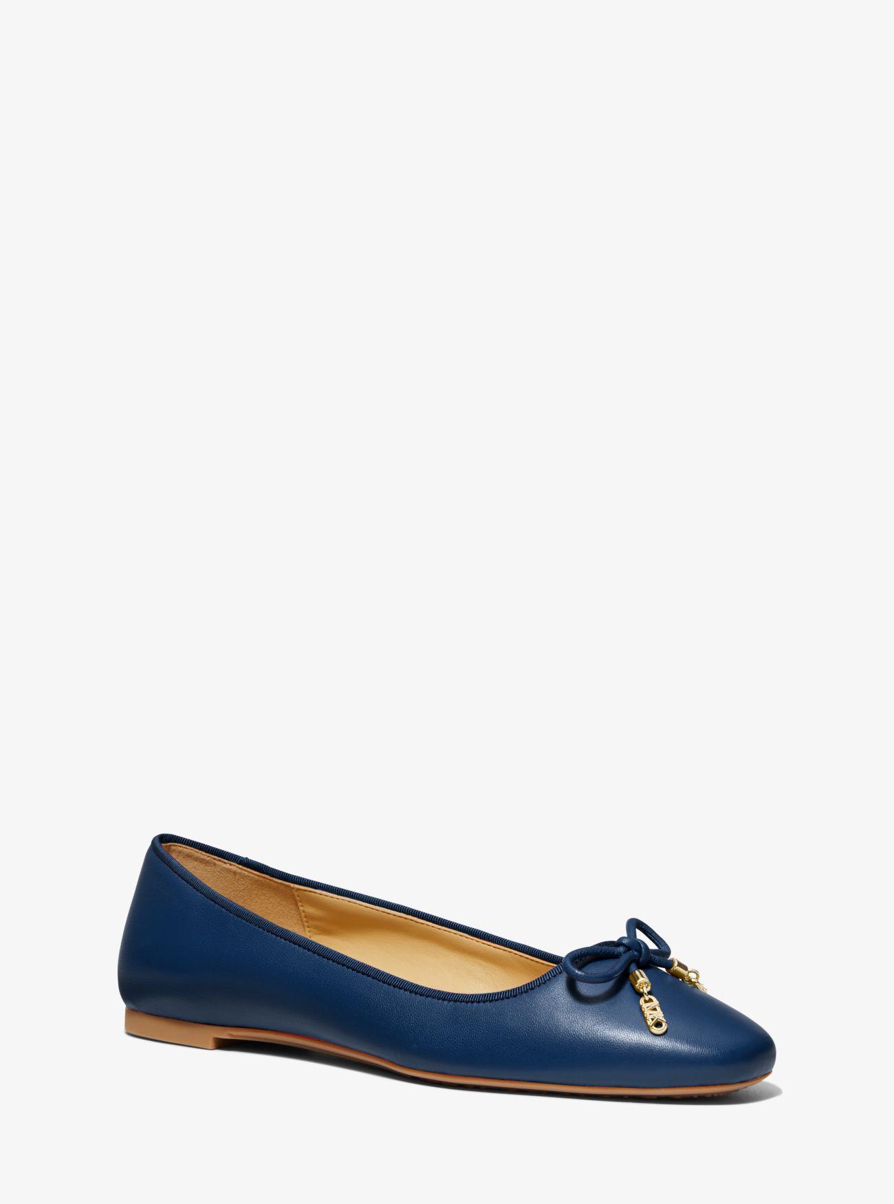 Kors Shoes Michael Kors Navy Blue Flats Leather Michael Kors Navy
